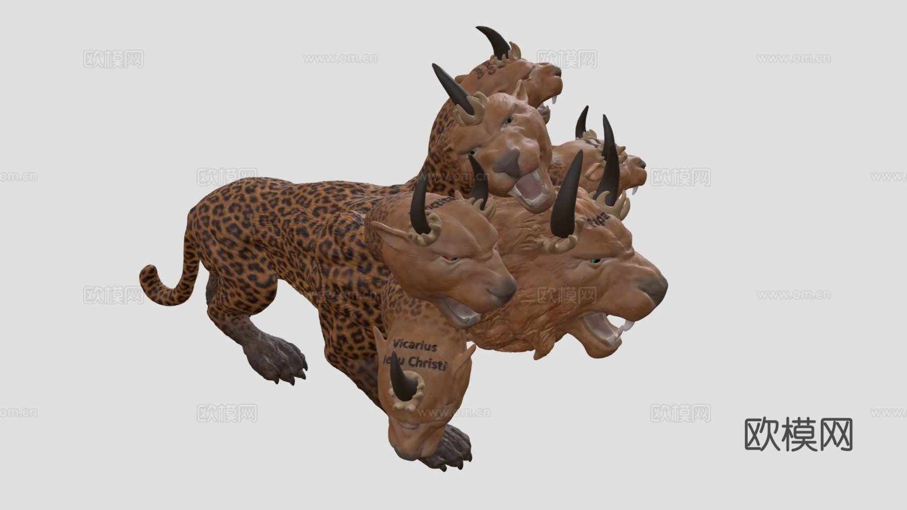 启示录13七头奇美拉3d模型下载（渲染图1）