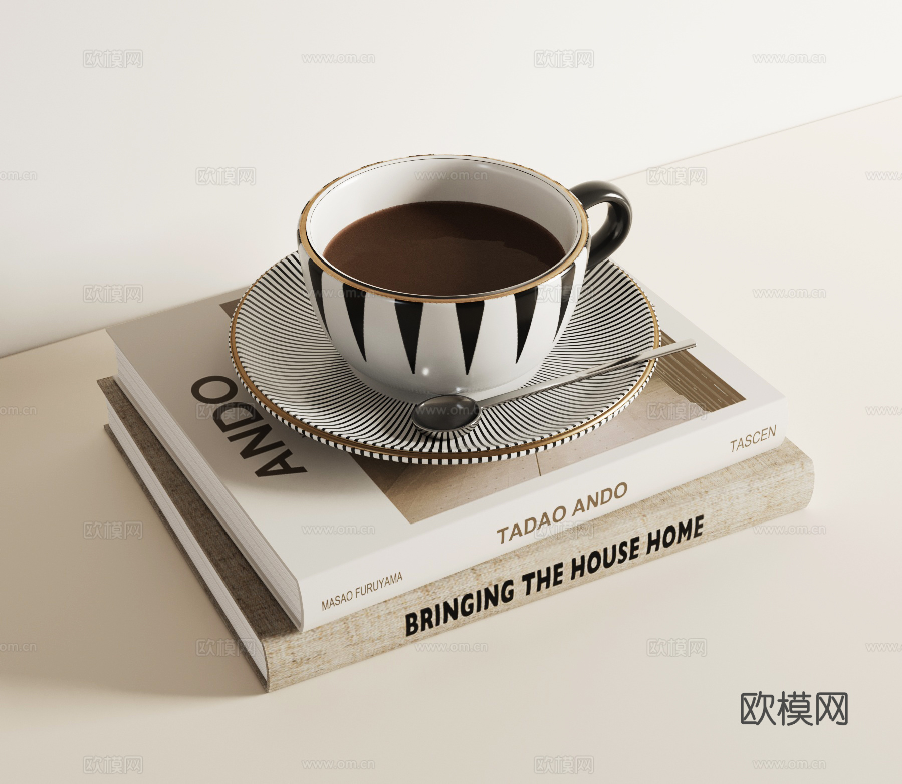 现代摆件 咖啡杯su模型