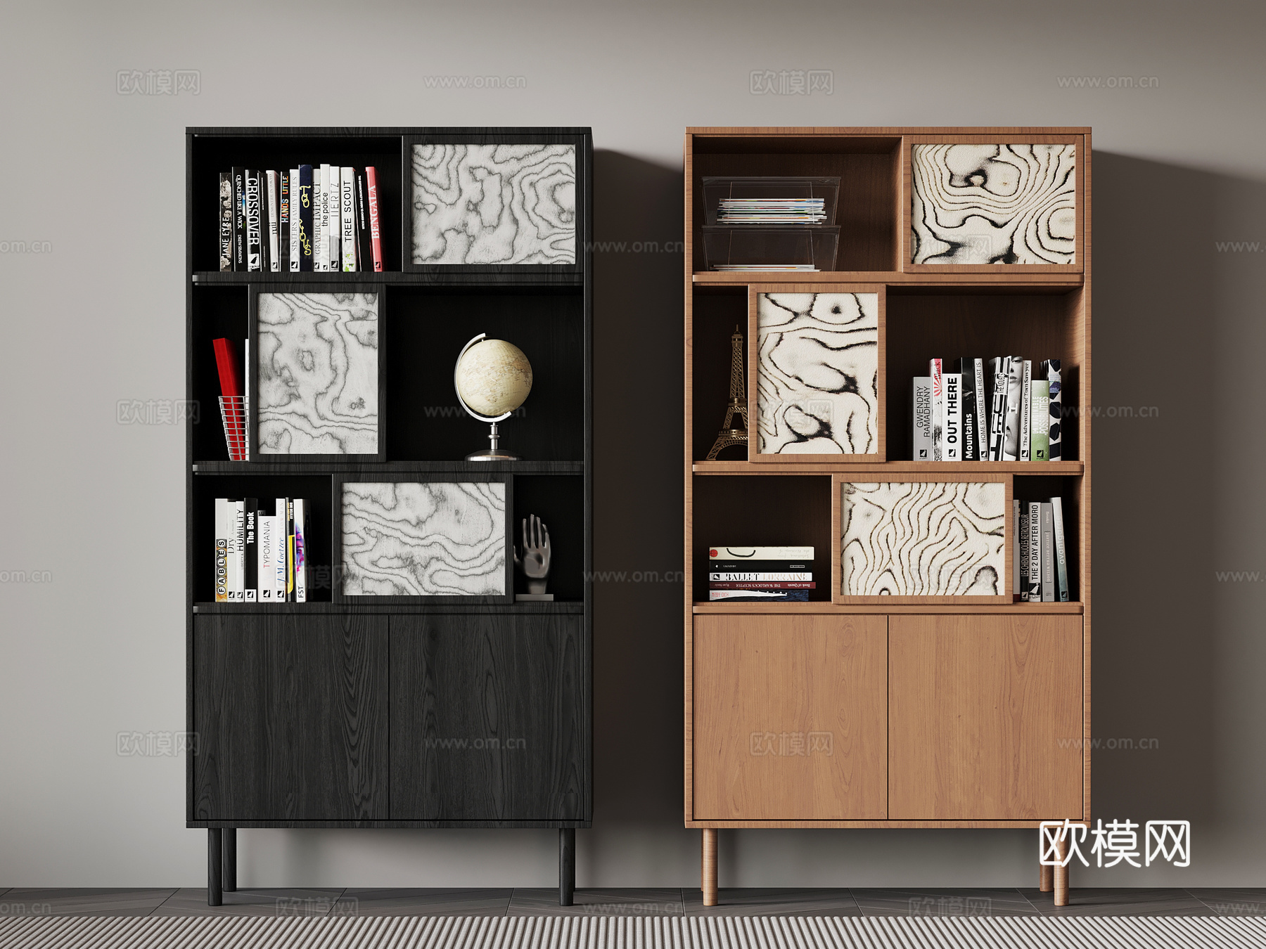 现代意式书柜 法式中古书柜su模型