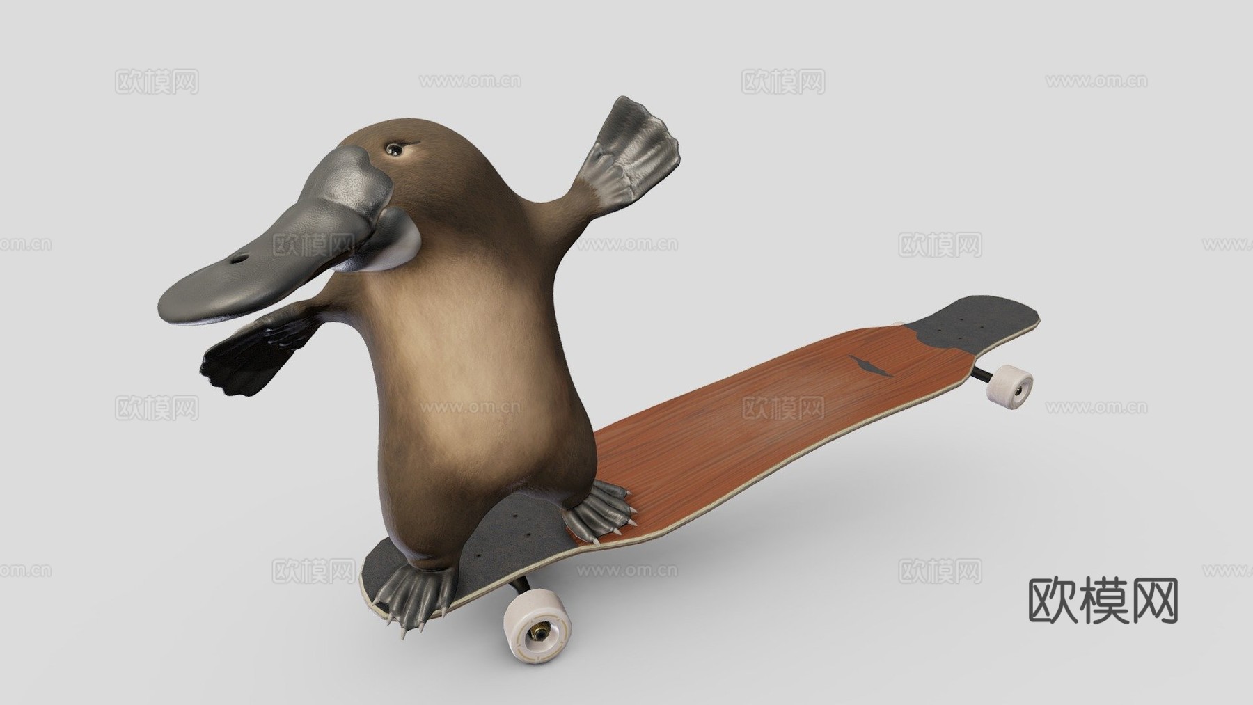 长板鸭嘴兽3d模型下载（渲染图1）