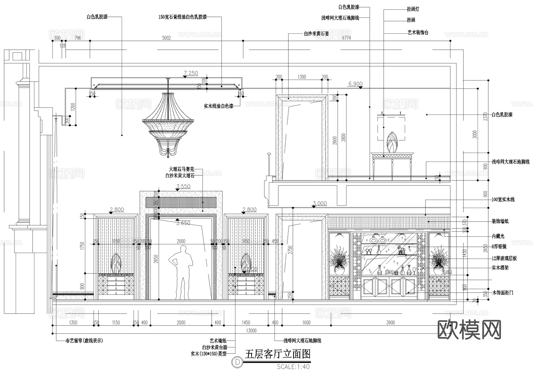 别墅客厅 挑空 过厅 CAD施工图cad施工图