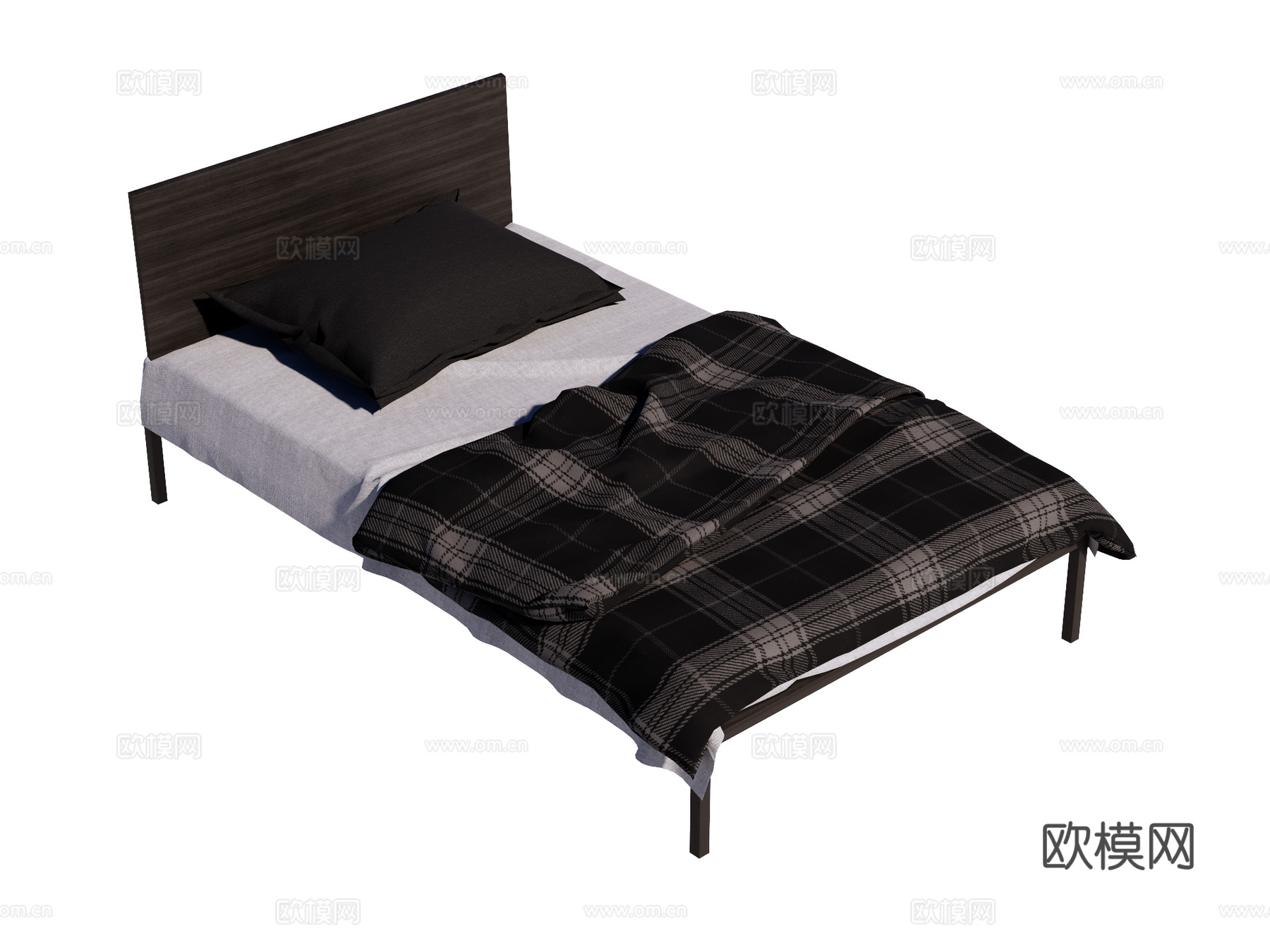 床 单人床su模型