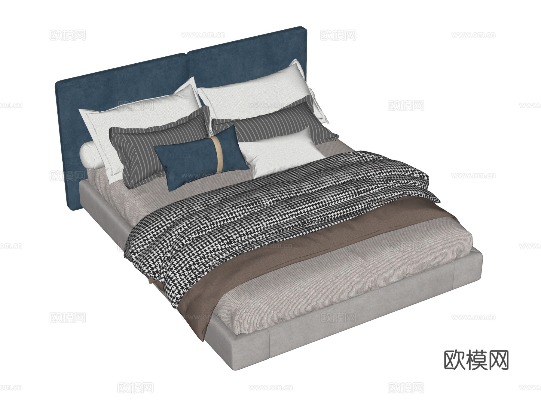 床 双人床 现代床su模型