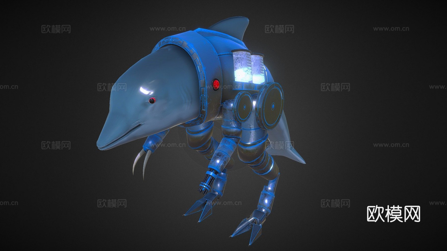 机械海豚3d模型下载（渲染图1）