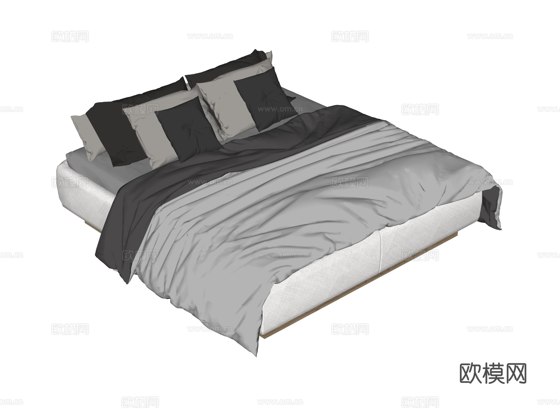 床 双人床su模型