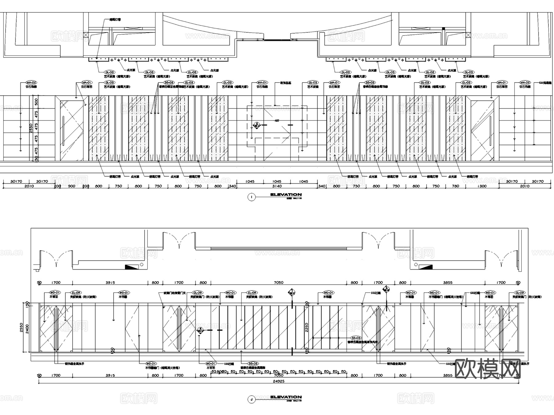 中融碧玉蓝天办公楼总裁会所室内工装CAD施工图cad施工图