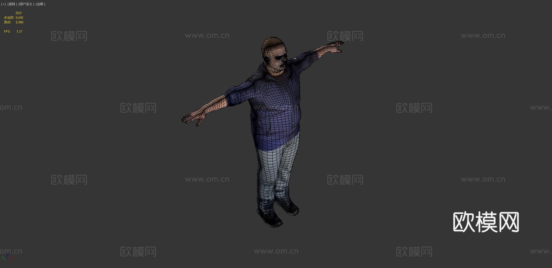 里达西迪本阿里奔跑中3d模型下载（渲染图4）