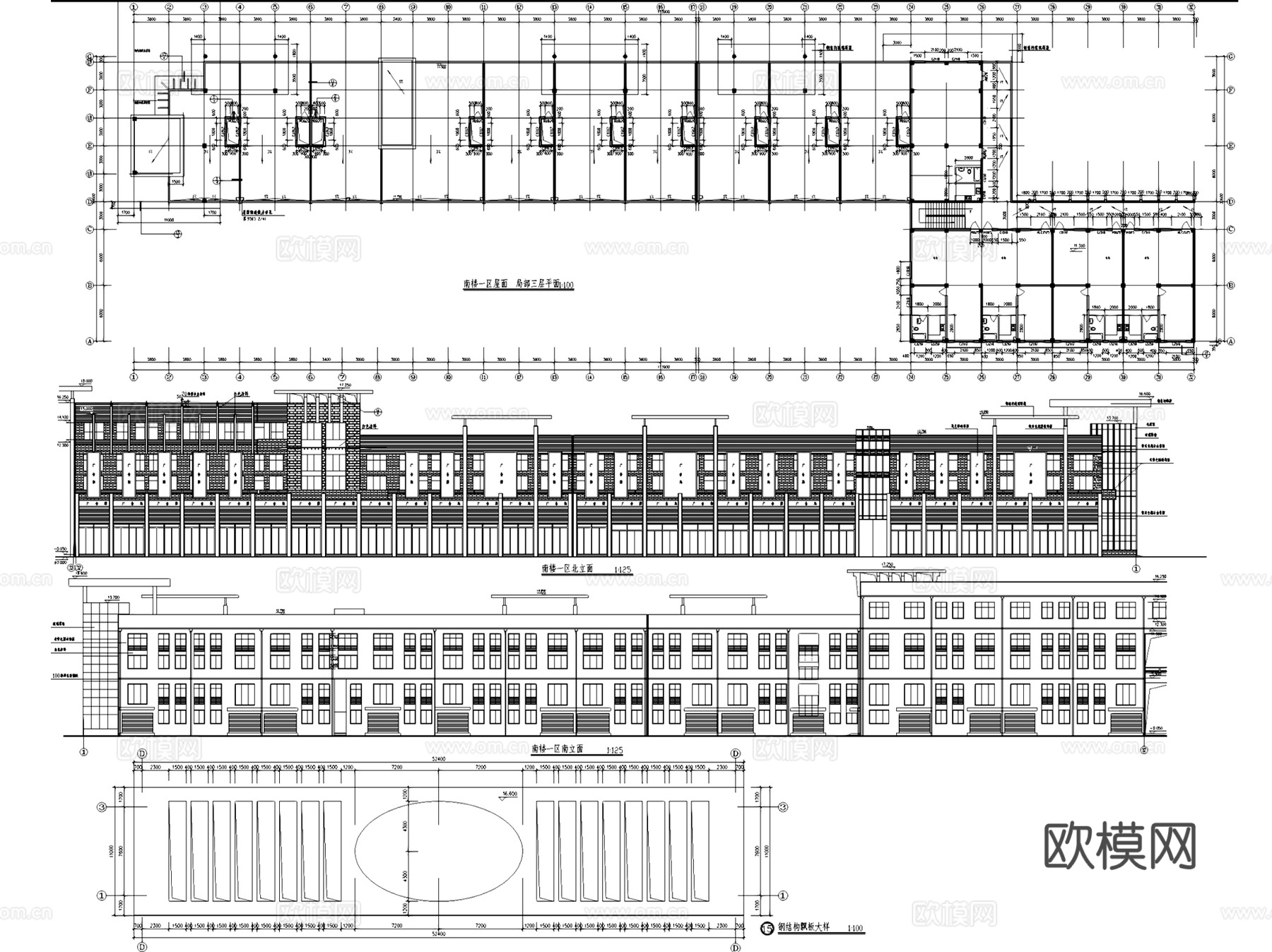 江阴市双牌小区3#地块锦隆商业步行街建筑CAD施工图整套cad施工图