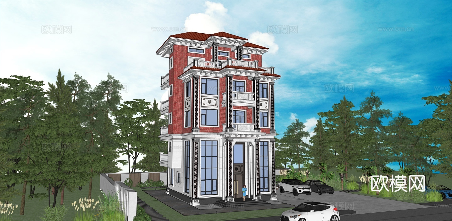 欧式别墅模型su模型