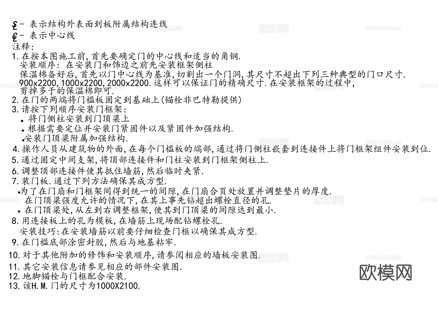 HM门框架强筋 CAD施工图cad施工图下载（渲染图6）