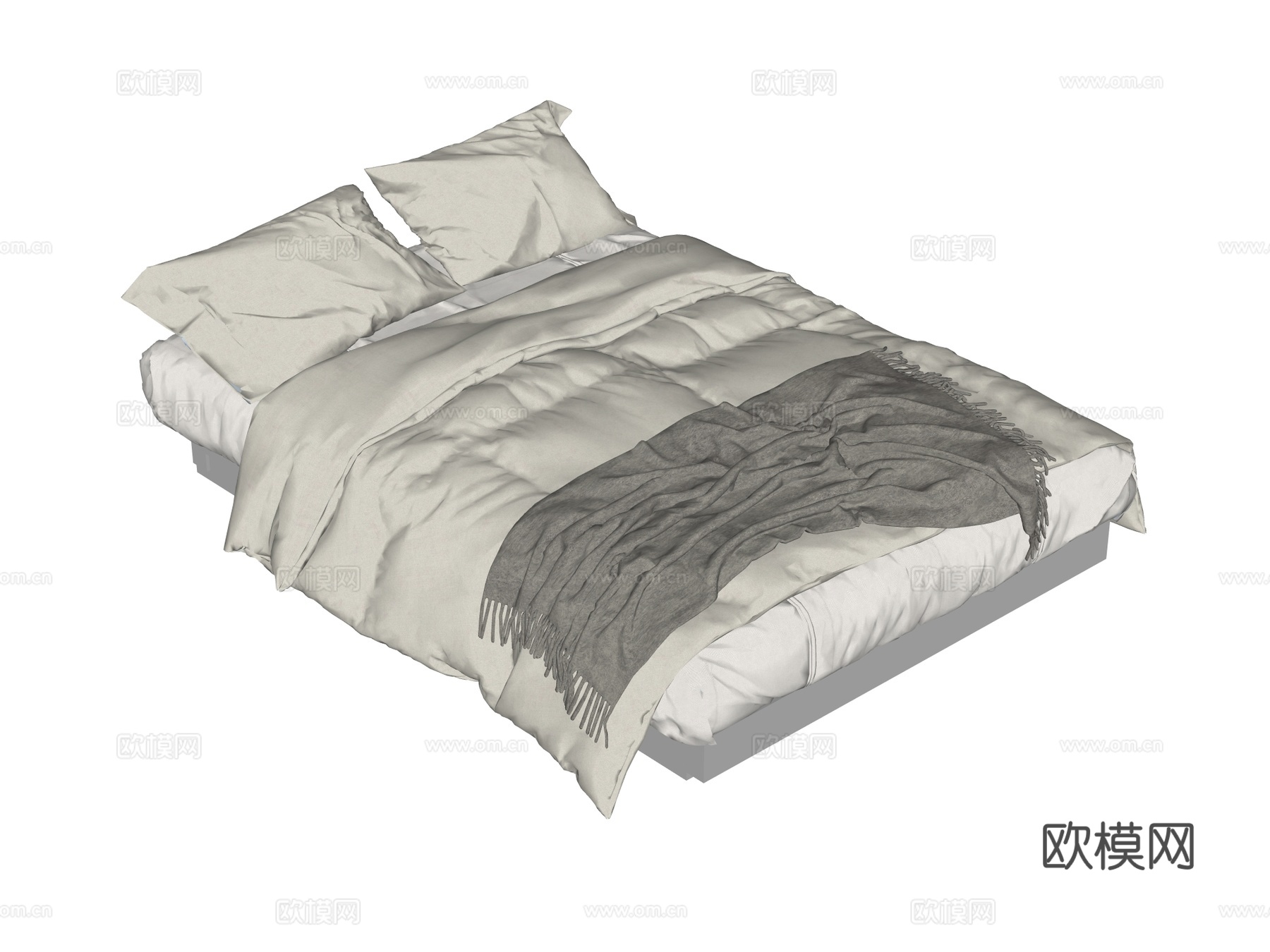 床 双人床su模型