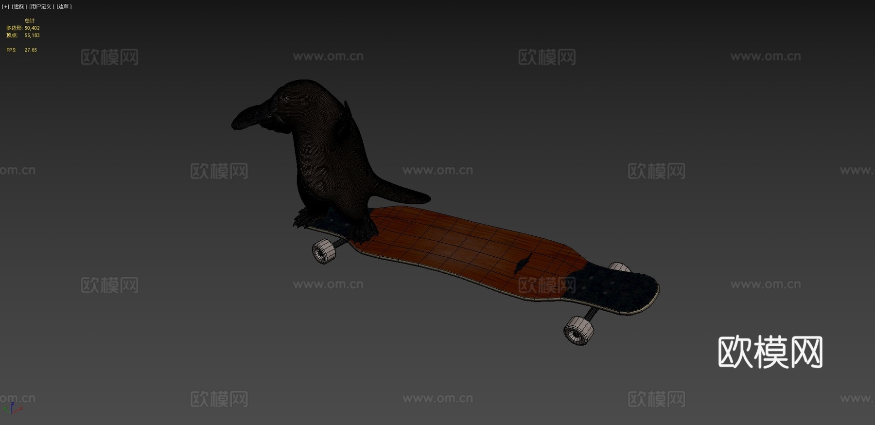 长板鸭嘴兽3d模型下载（渲染图4）