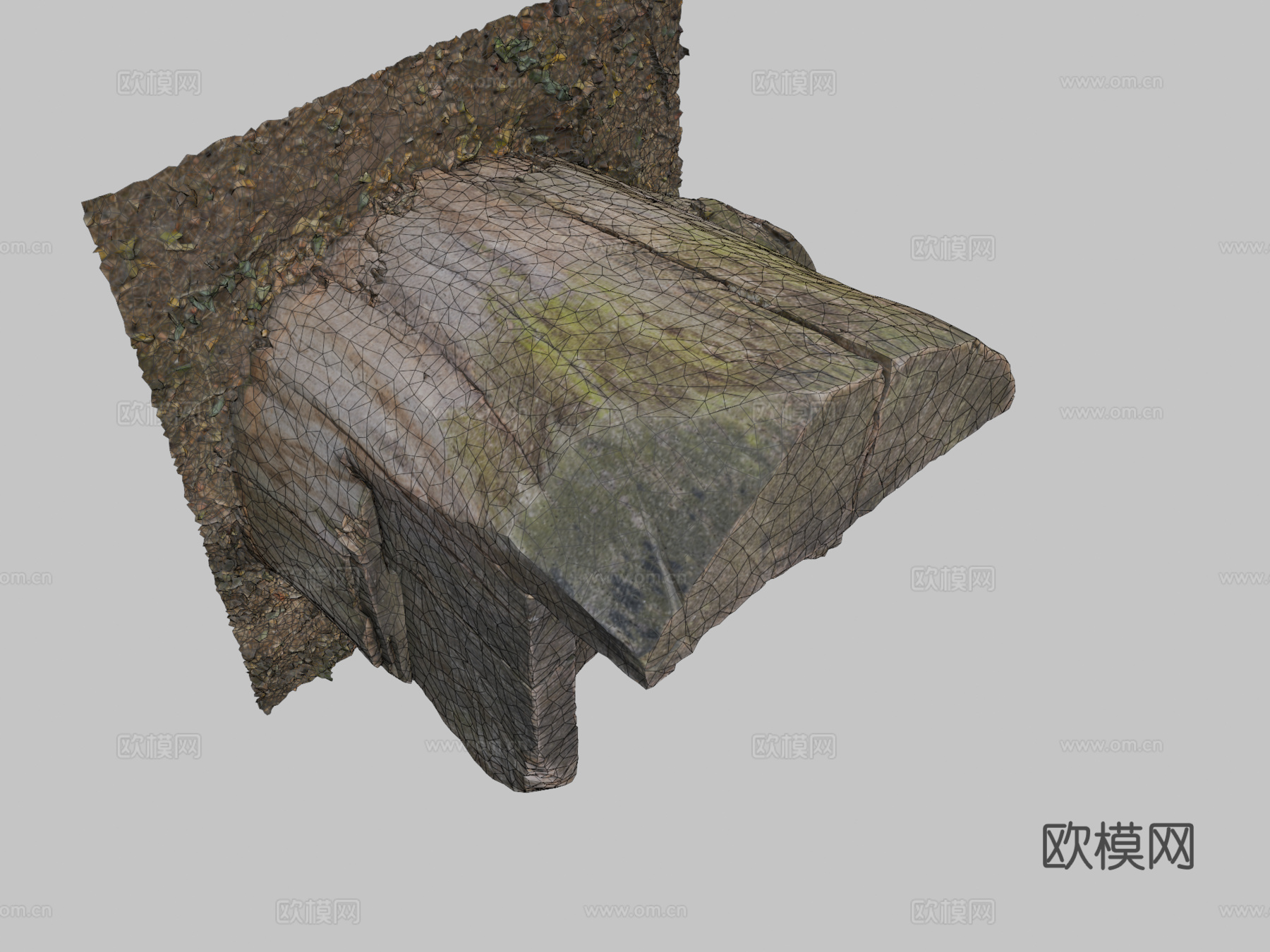 木椅树桩扫描3d模型