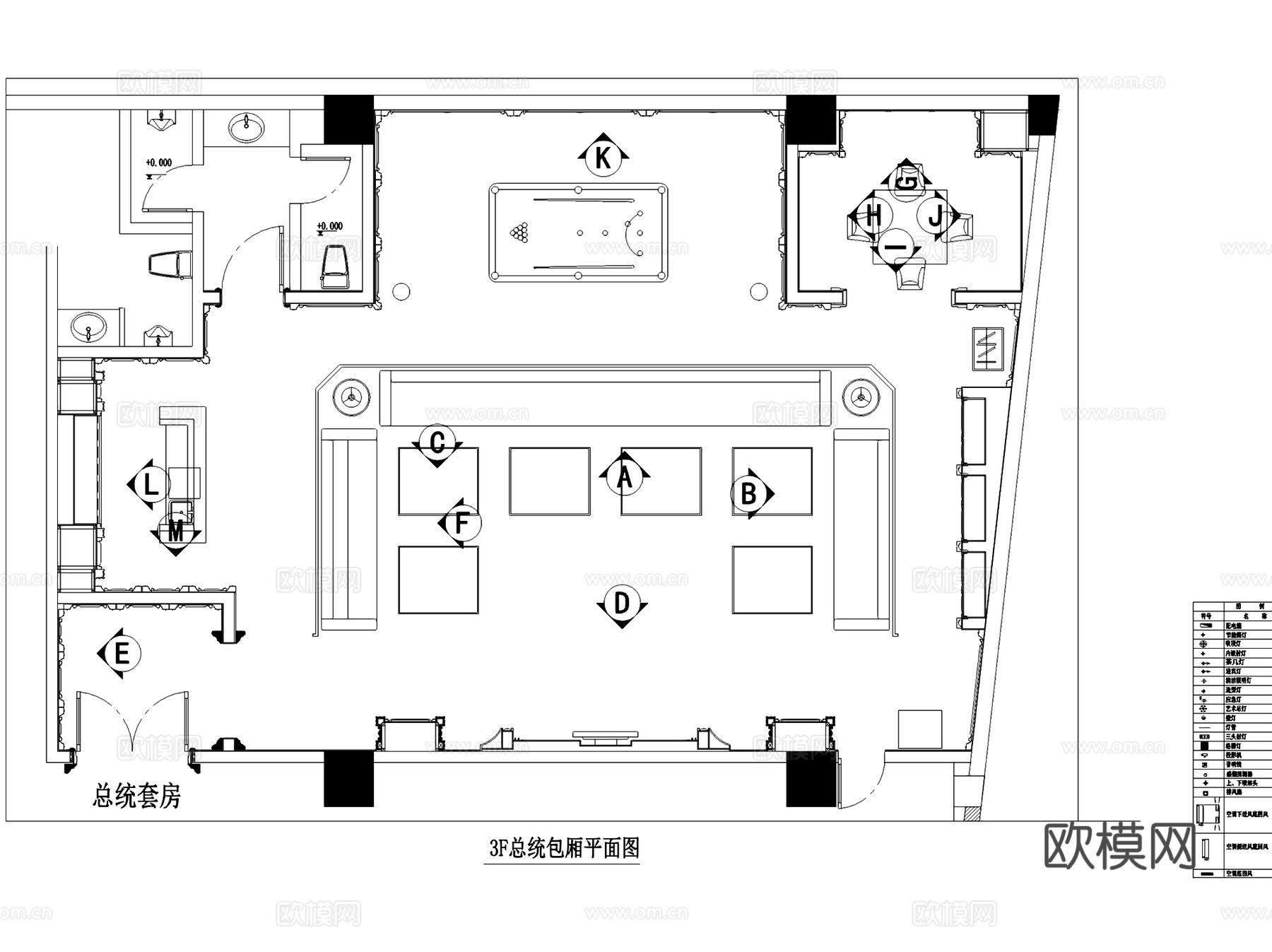 欧式福清KTV会所室内工装CAD施工图cad施工图