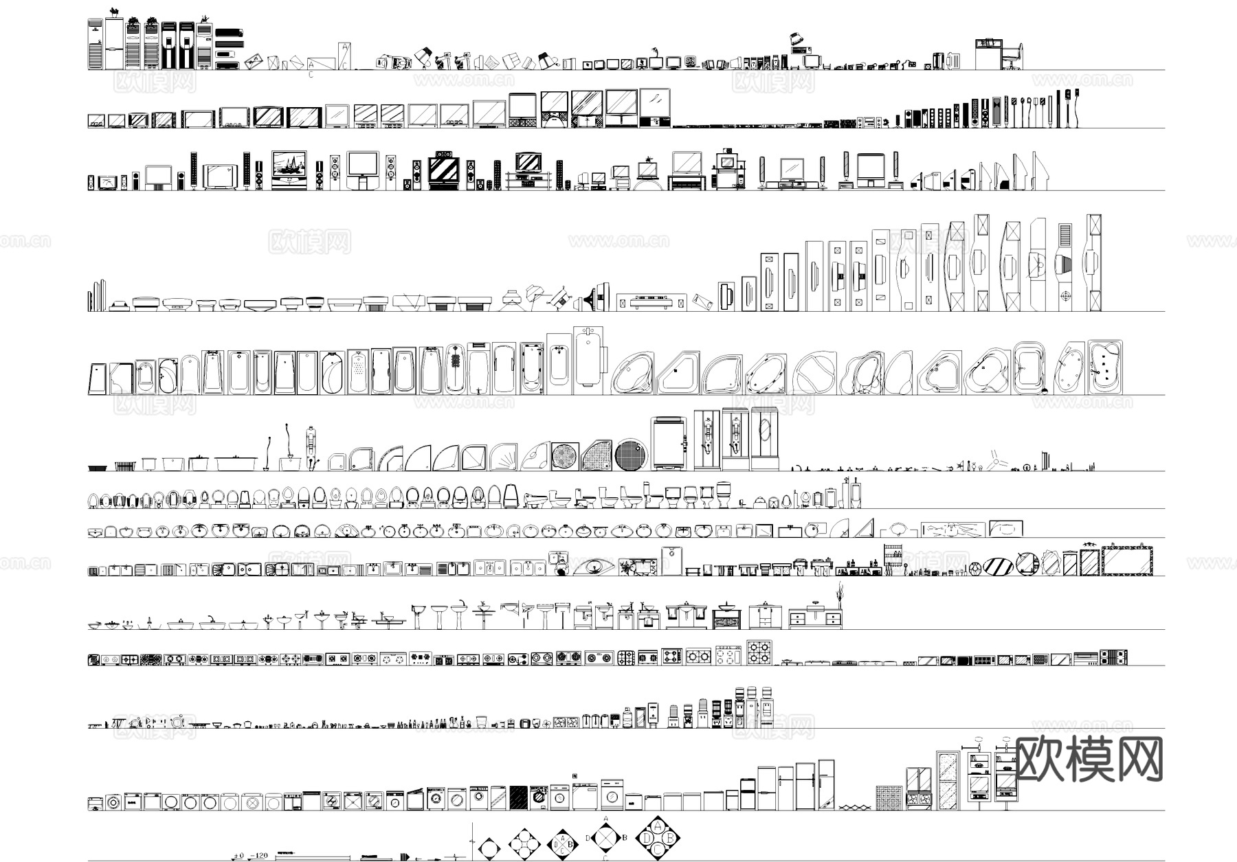 室内工装家装综合CAD图库cad施工图