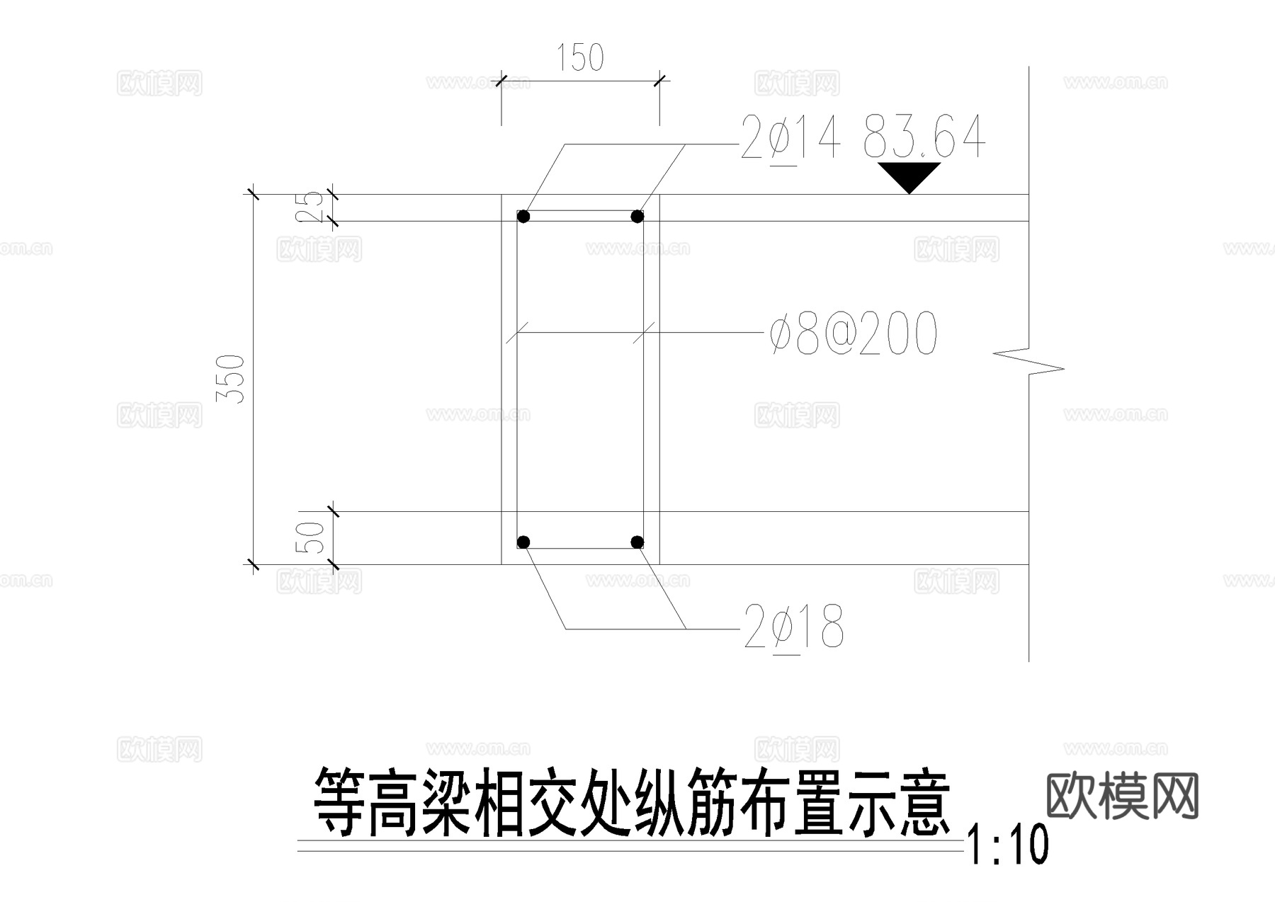 木栈道柱梁配筋 CAD施工图cad施工图