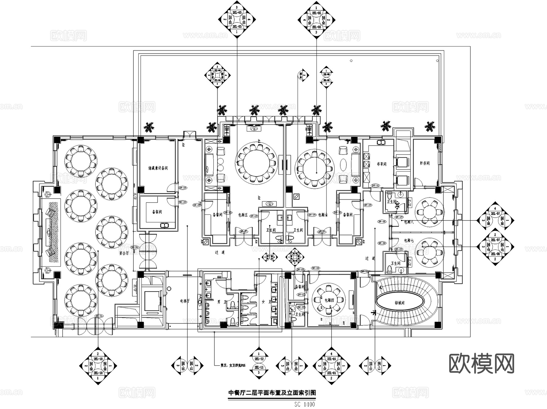 湘湖壹号会所室内工装CAD施工图cad施工图