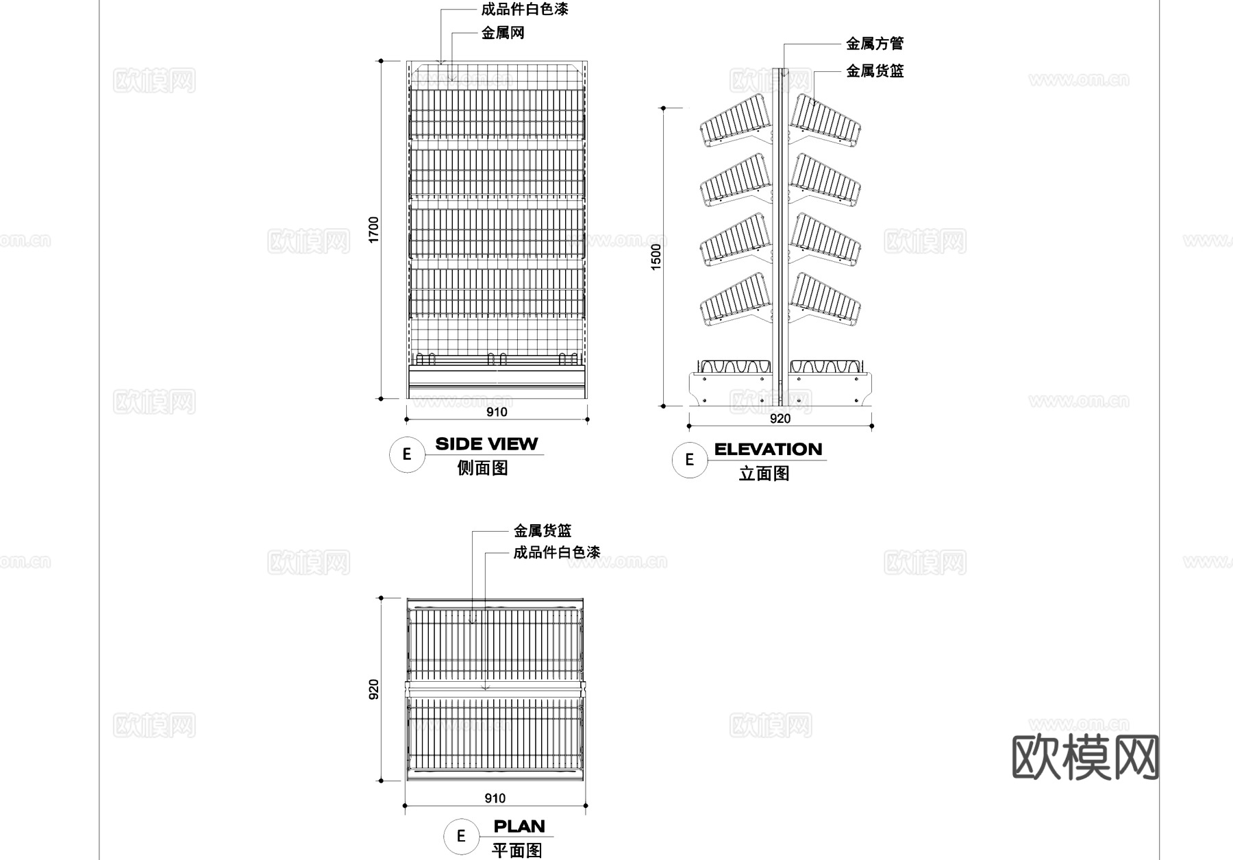 超市货架蔬果架收款机闸机大样详图CAD施工图cad施工图