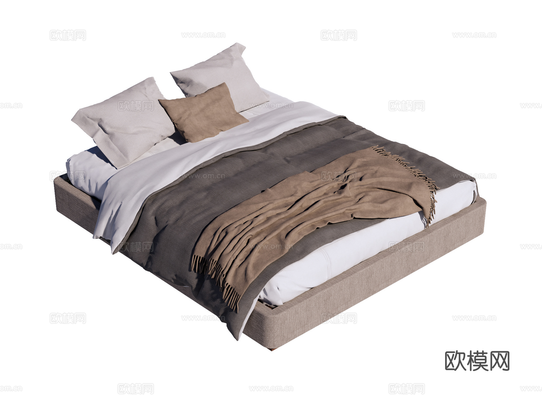 床 双人床su模型