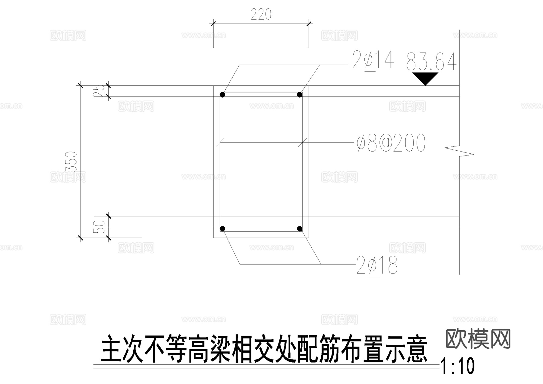 木栈道柱梁配筋 CAD施工图cad施工图