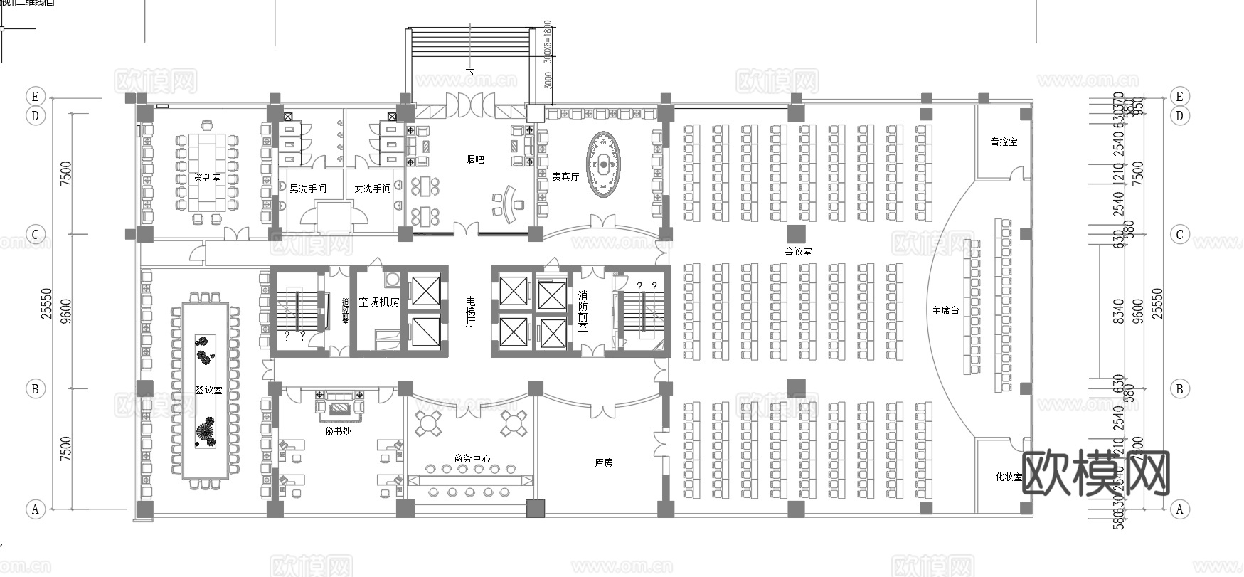 报告厅 会议室   最新平面施工图合集cad施工图