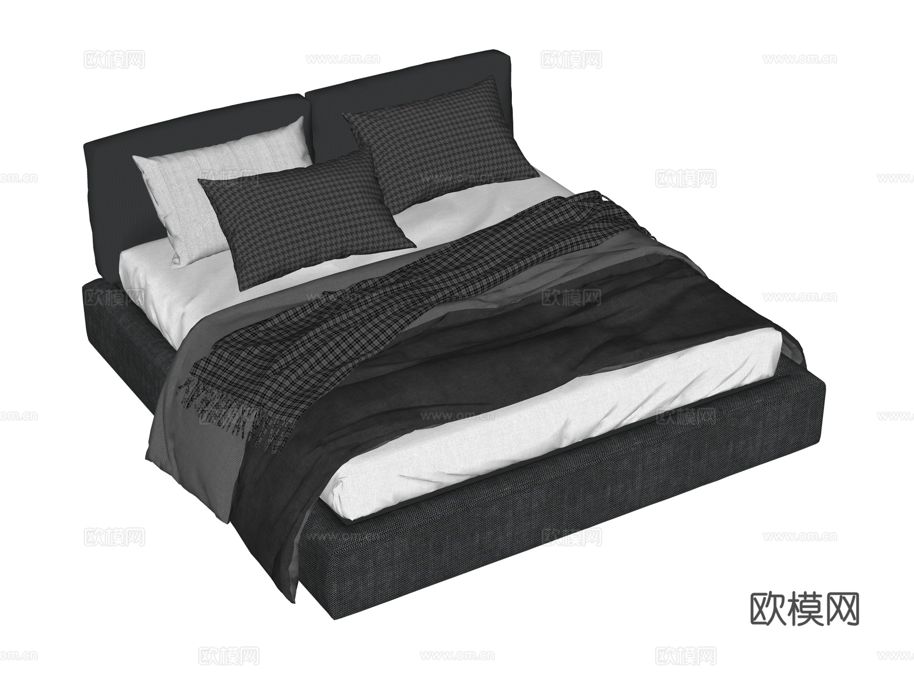 床 双人床 现代床su模型