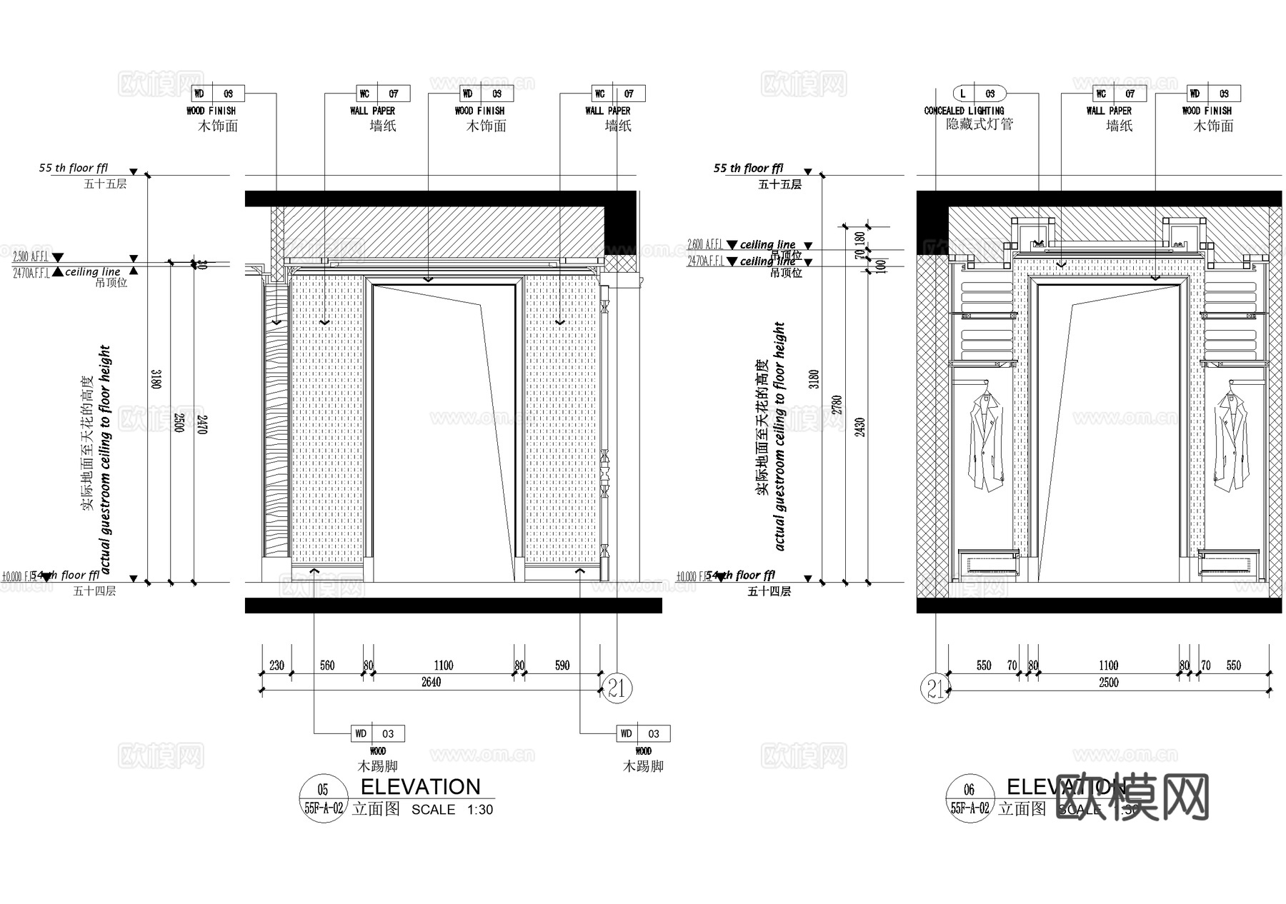 室内家装衣帽间 CAD施工图cad施工图