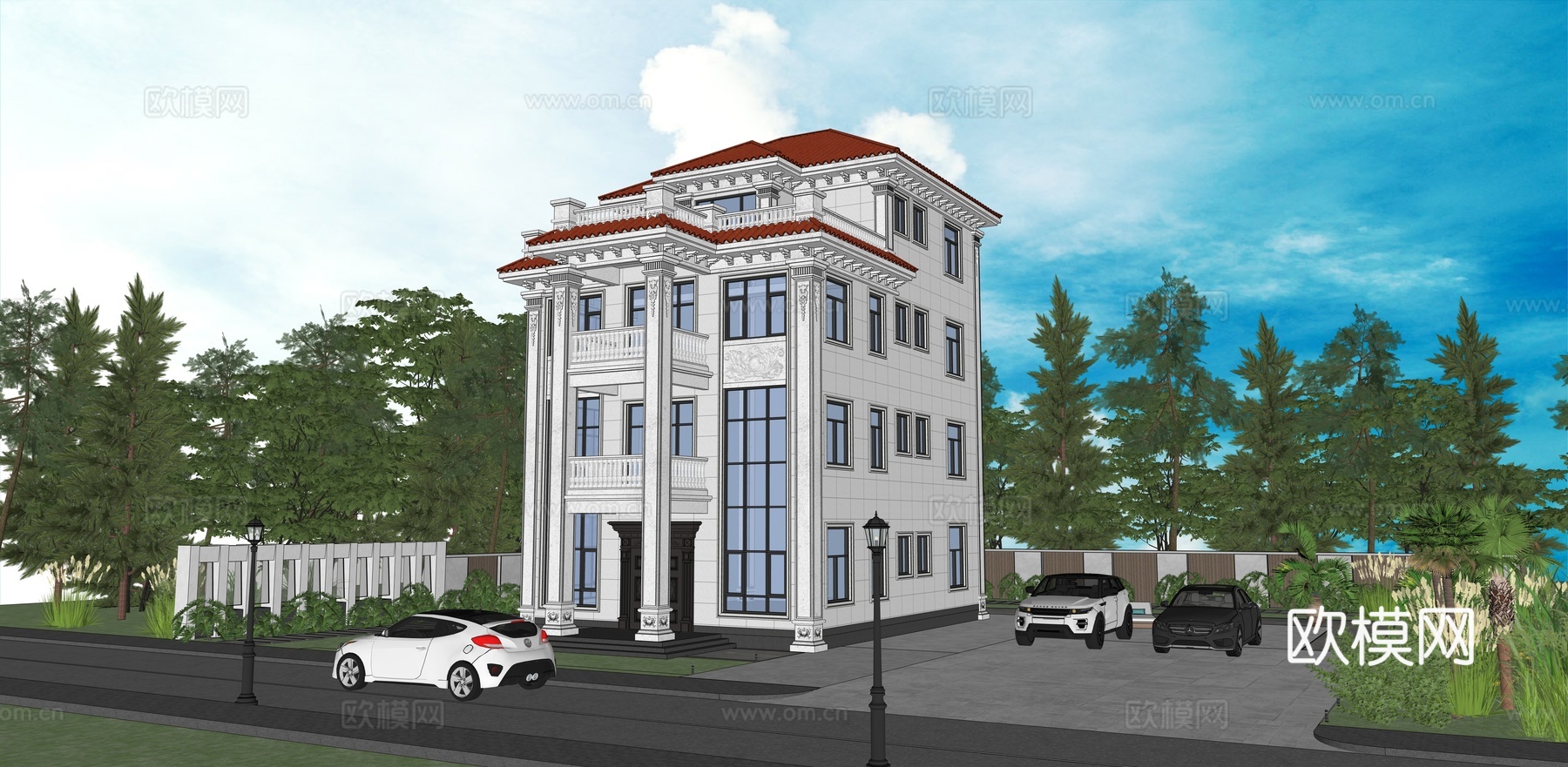 欧式别墅模型su模型