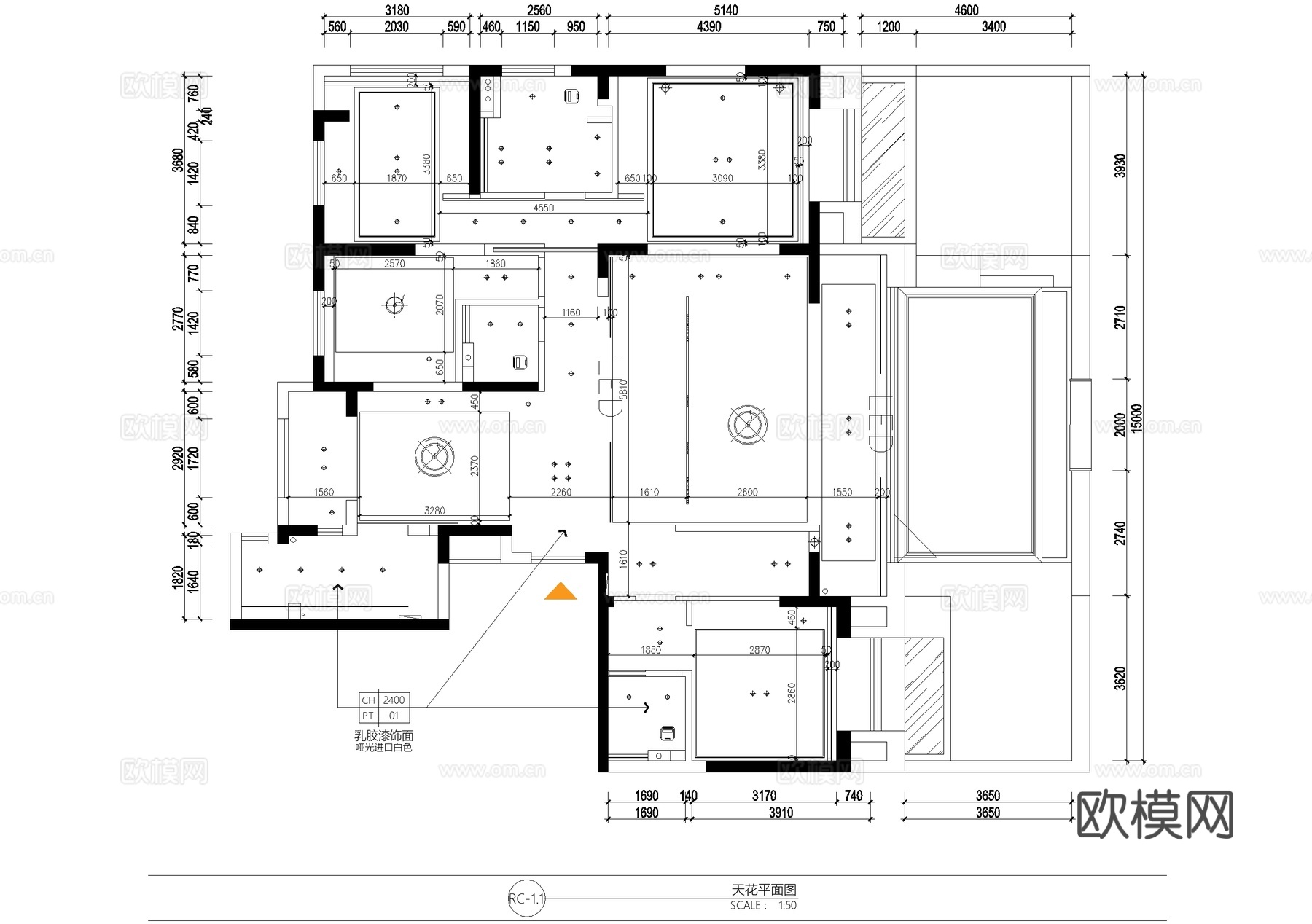 别墅平面系统图 户型图 吊顶图 水电图 CAD施工图cad施工图