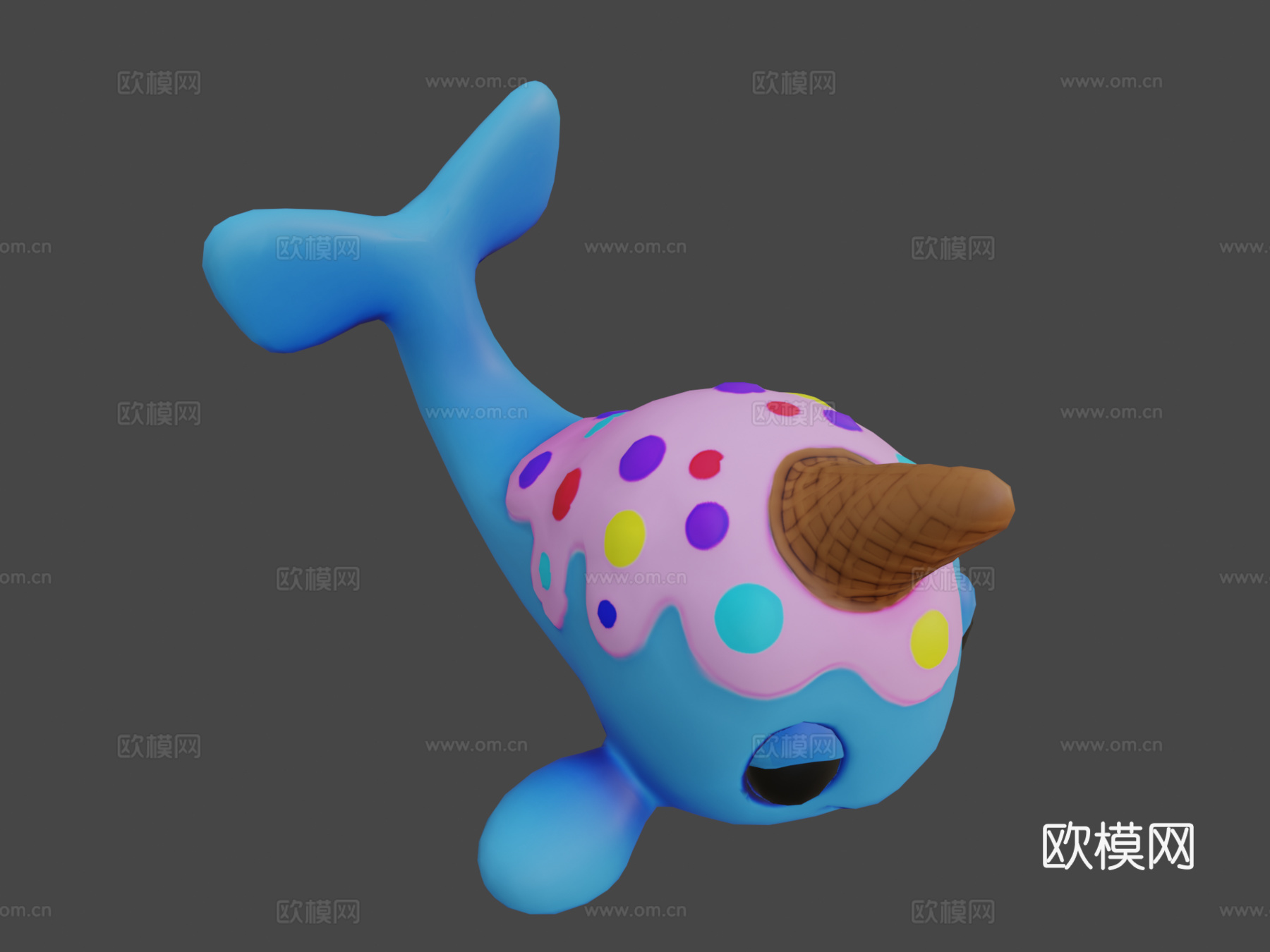 甜心鲸3d模型下载（渲染图5）