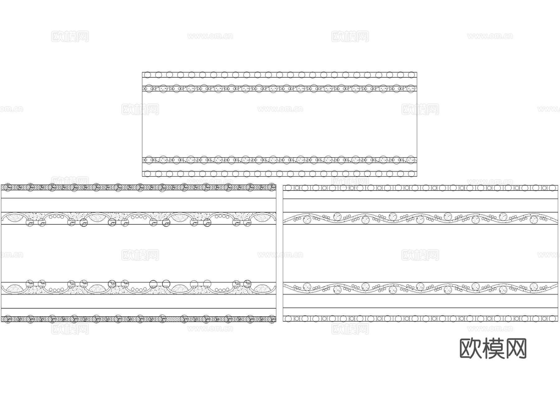 道路绿化车行道植物布置景观平面图 CAD施工图cad施工图