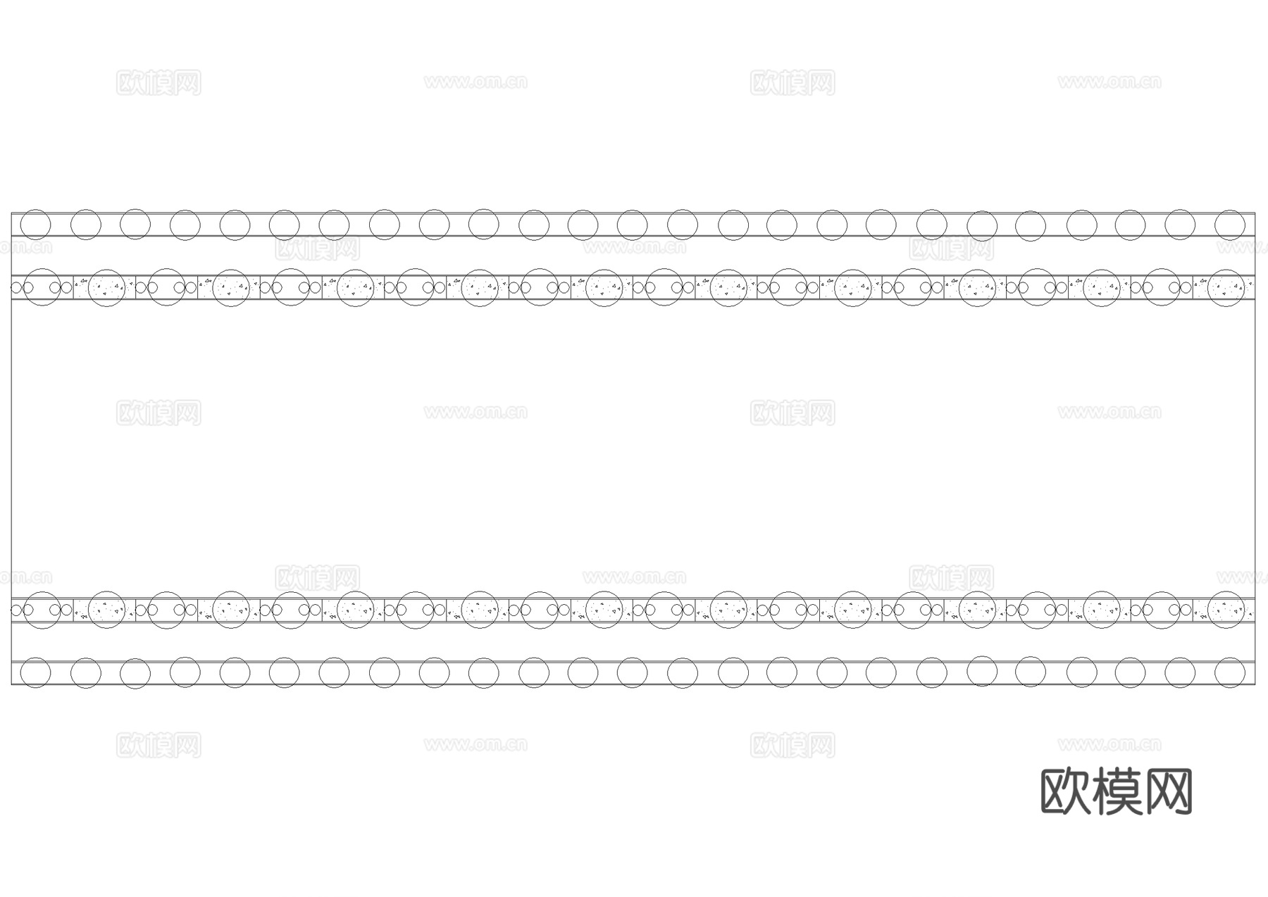 道路绿化车行道植物布置景观平面图 CAD施工图cad施工图