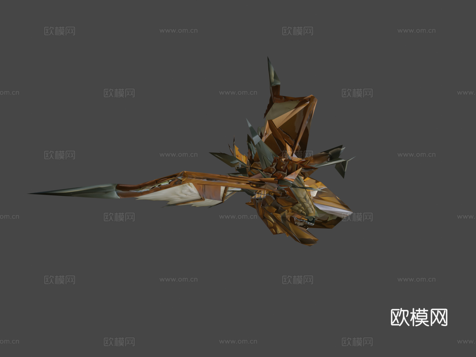 黄金装甲龙3d模型下载（渲染图7）