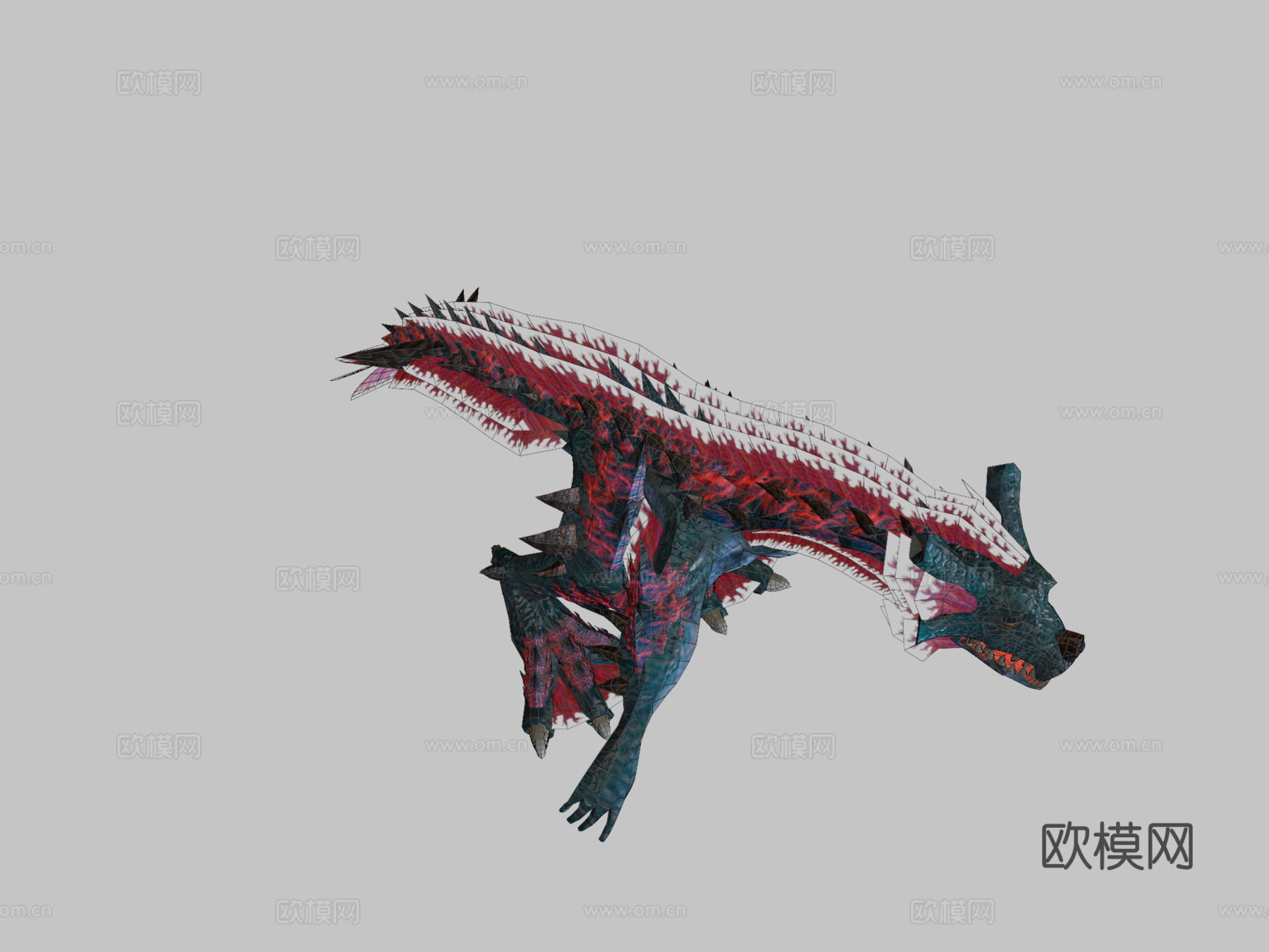 水龙3d模型下载（渲染图2）