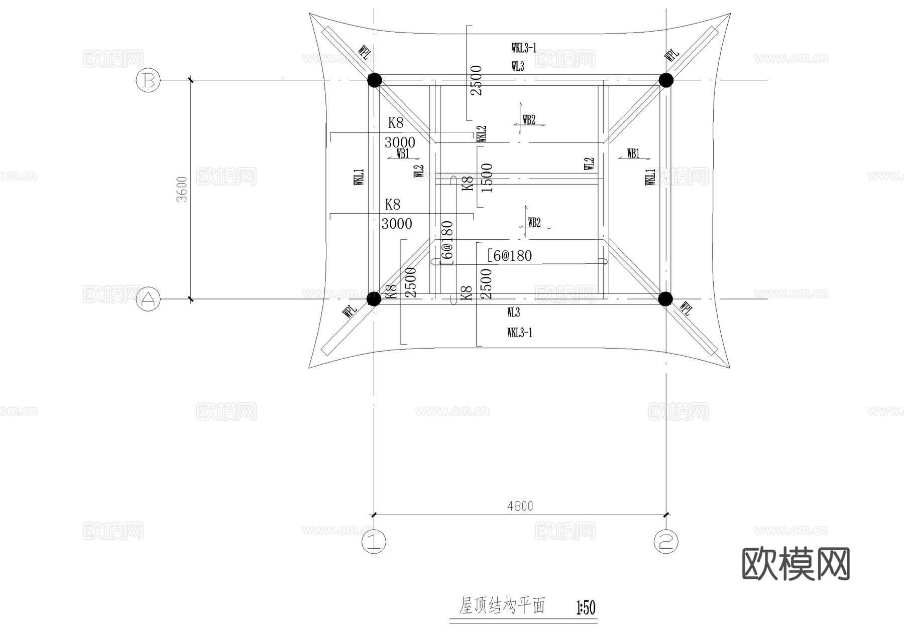 水榭 仿古建筑 景观亭 四角亭 凉亭 CAD施工图cad施工图下载（渲染图8）