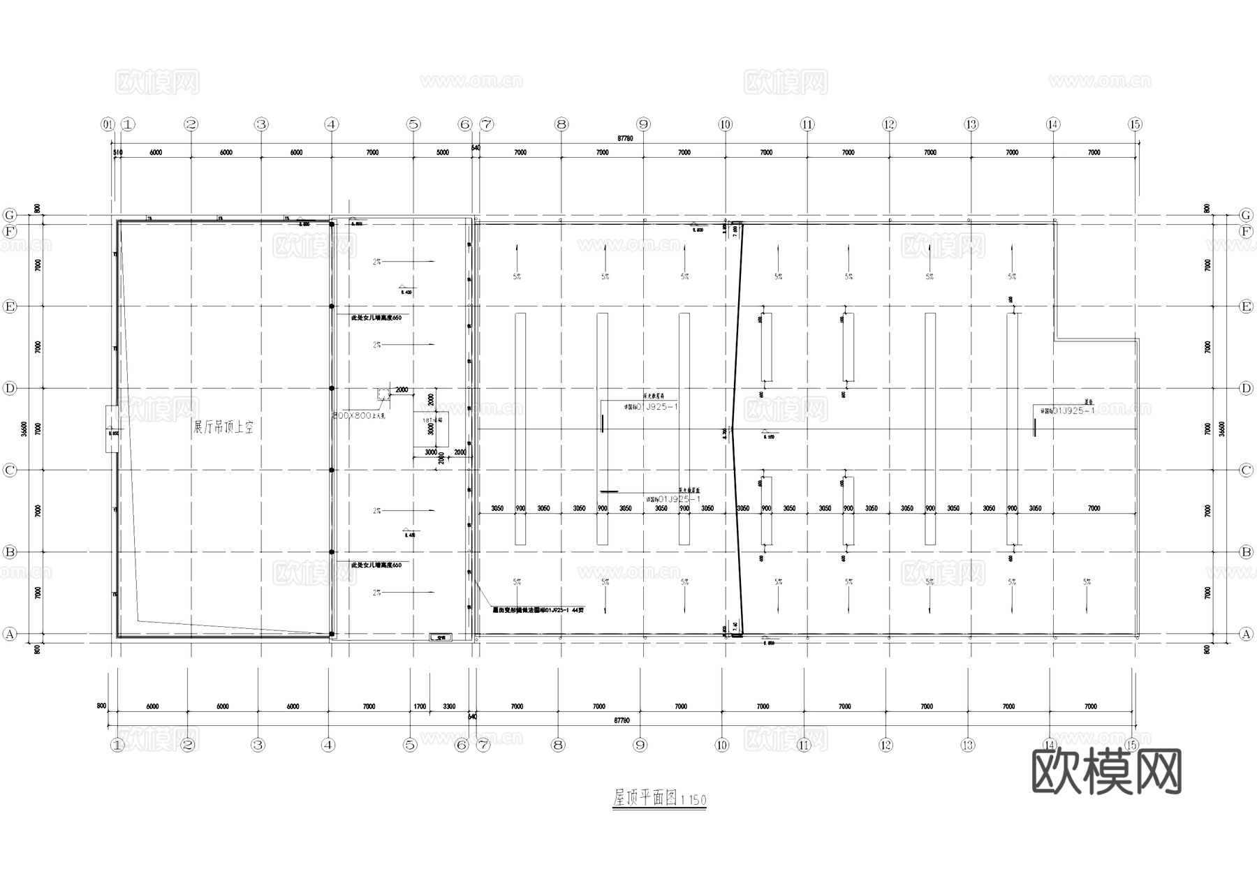 汽车4S店展厅修车库建筑CAD施工图cad施工图