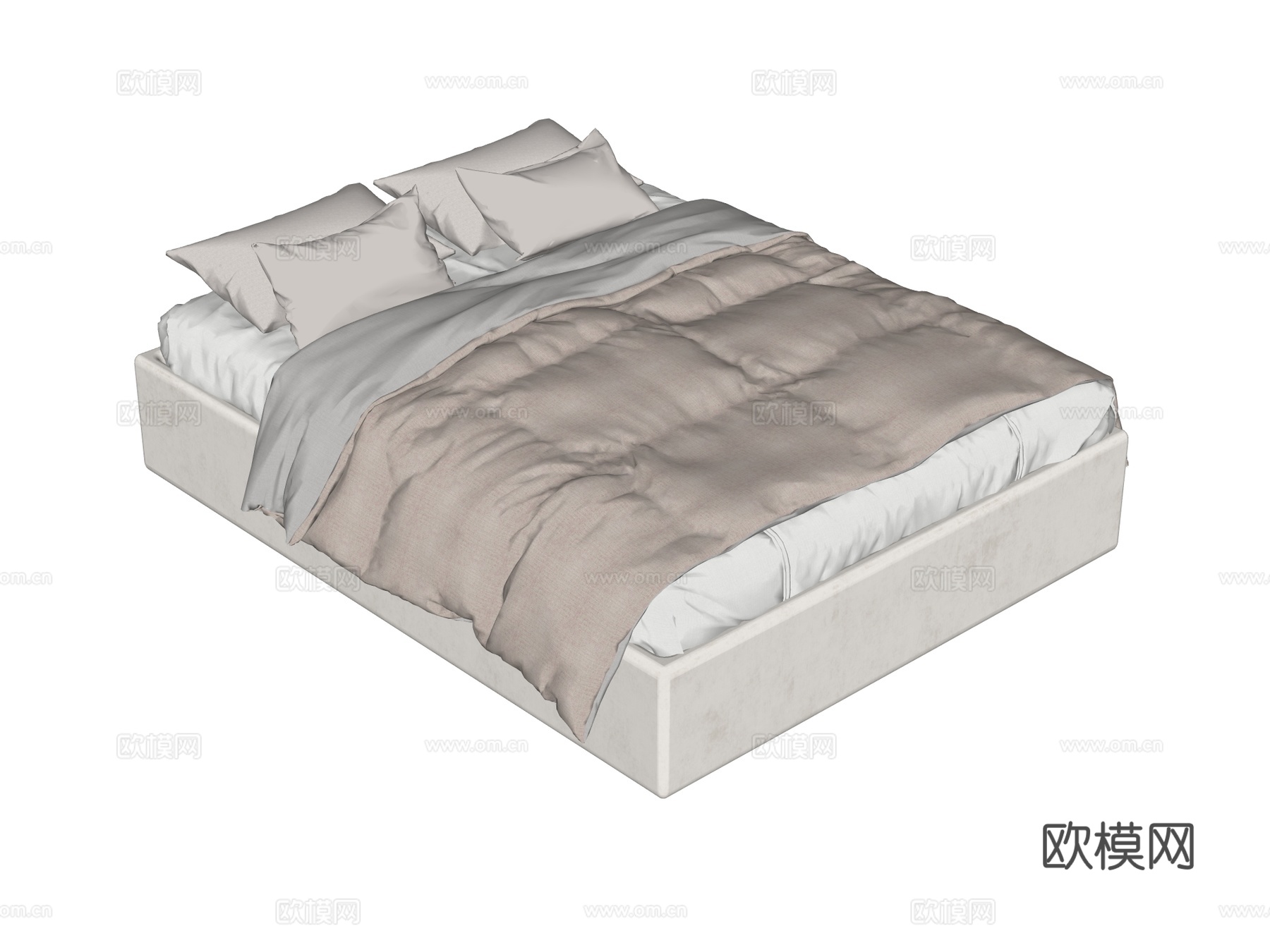 床 双人床su模型