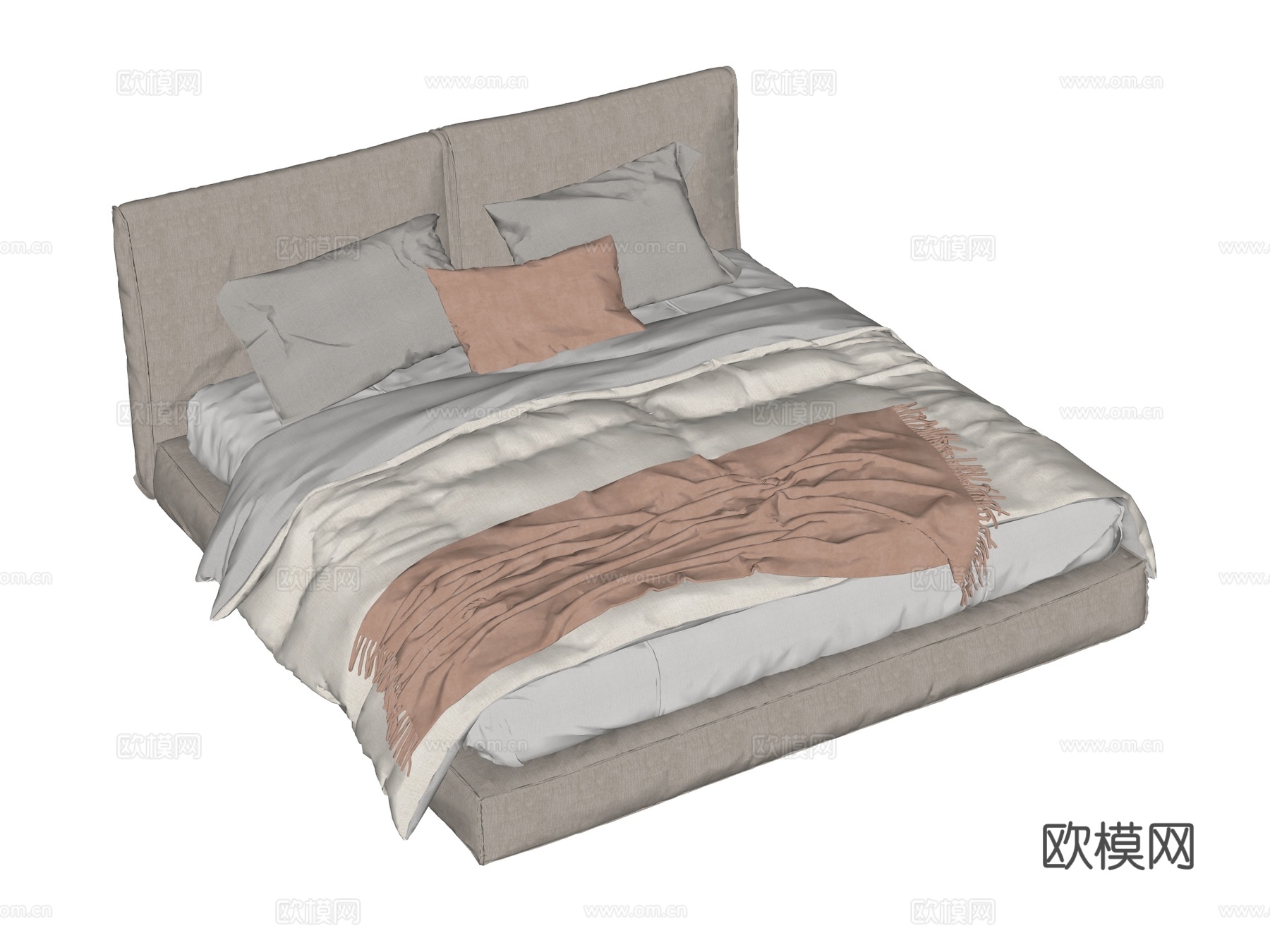 床 双人床 现代床su模型