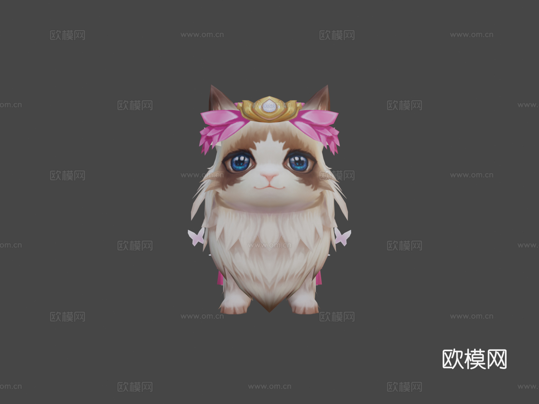 可爱猫坐骑3d模型