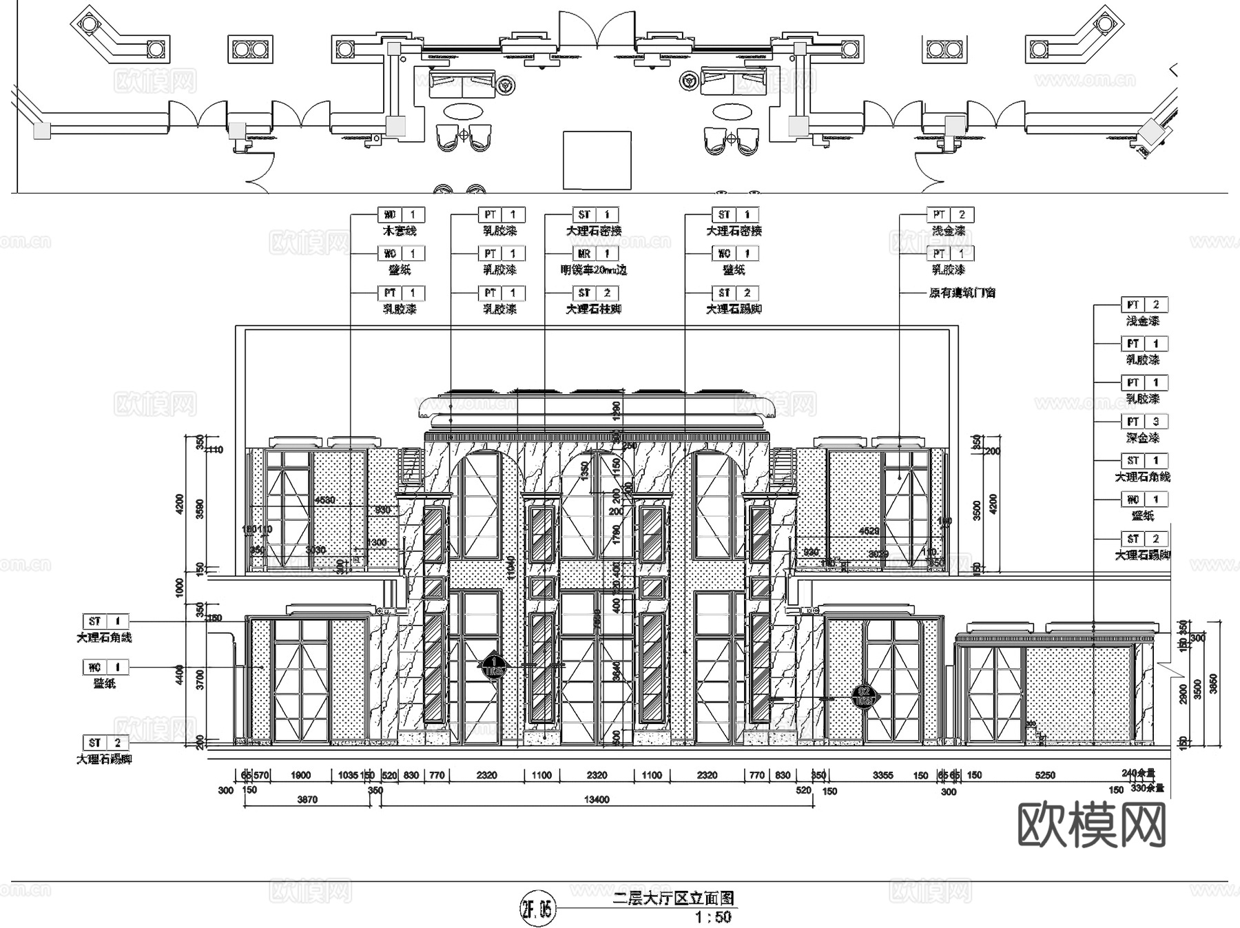 绿城乌鲁木齐丁香花园会所室内工装CAD施工图cad施工图