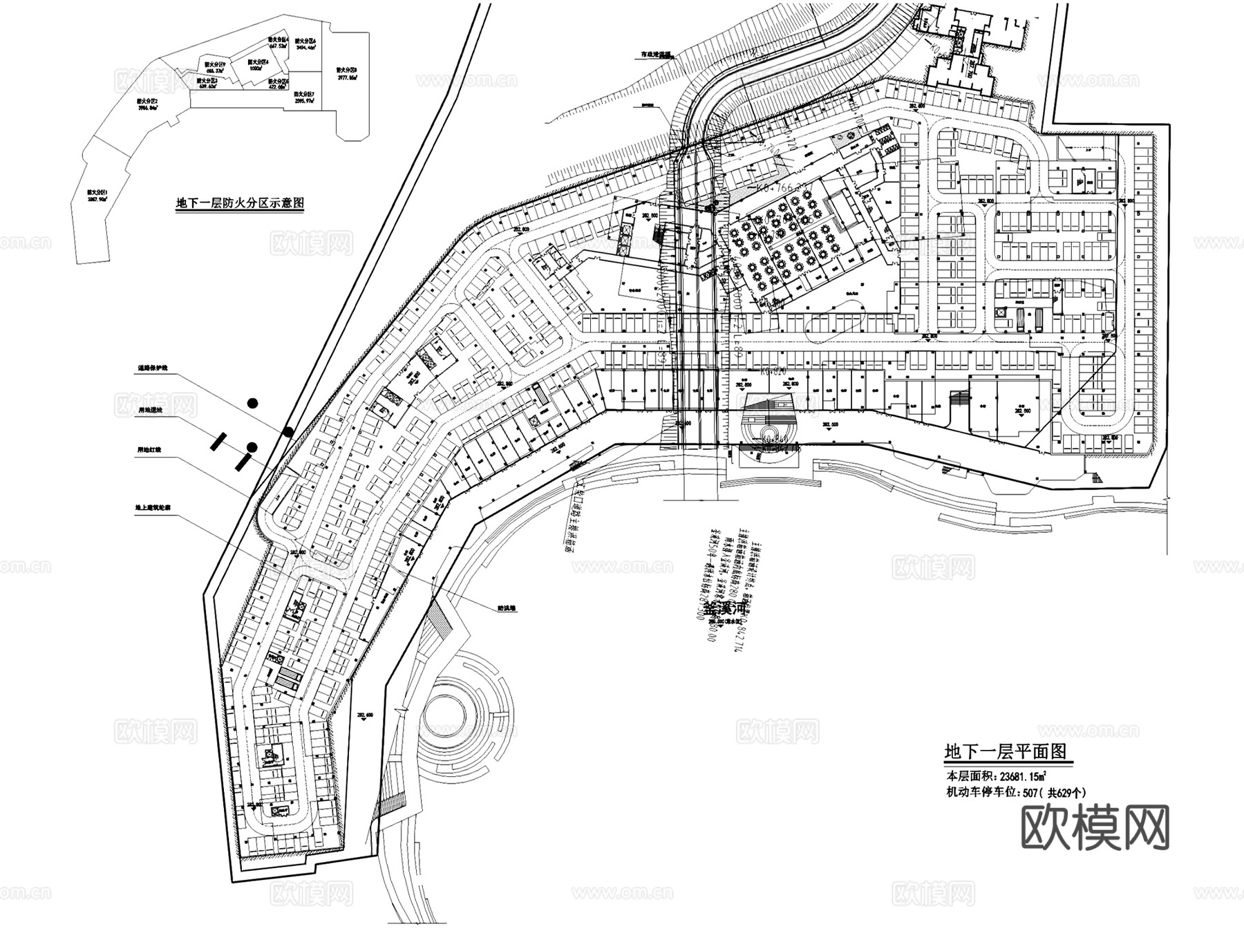 自贡帝泊湾新中式商业街建筑规划CAD施工图整套+文本cad施工图