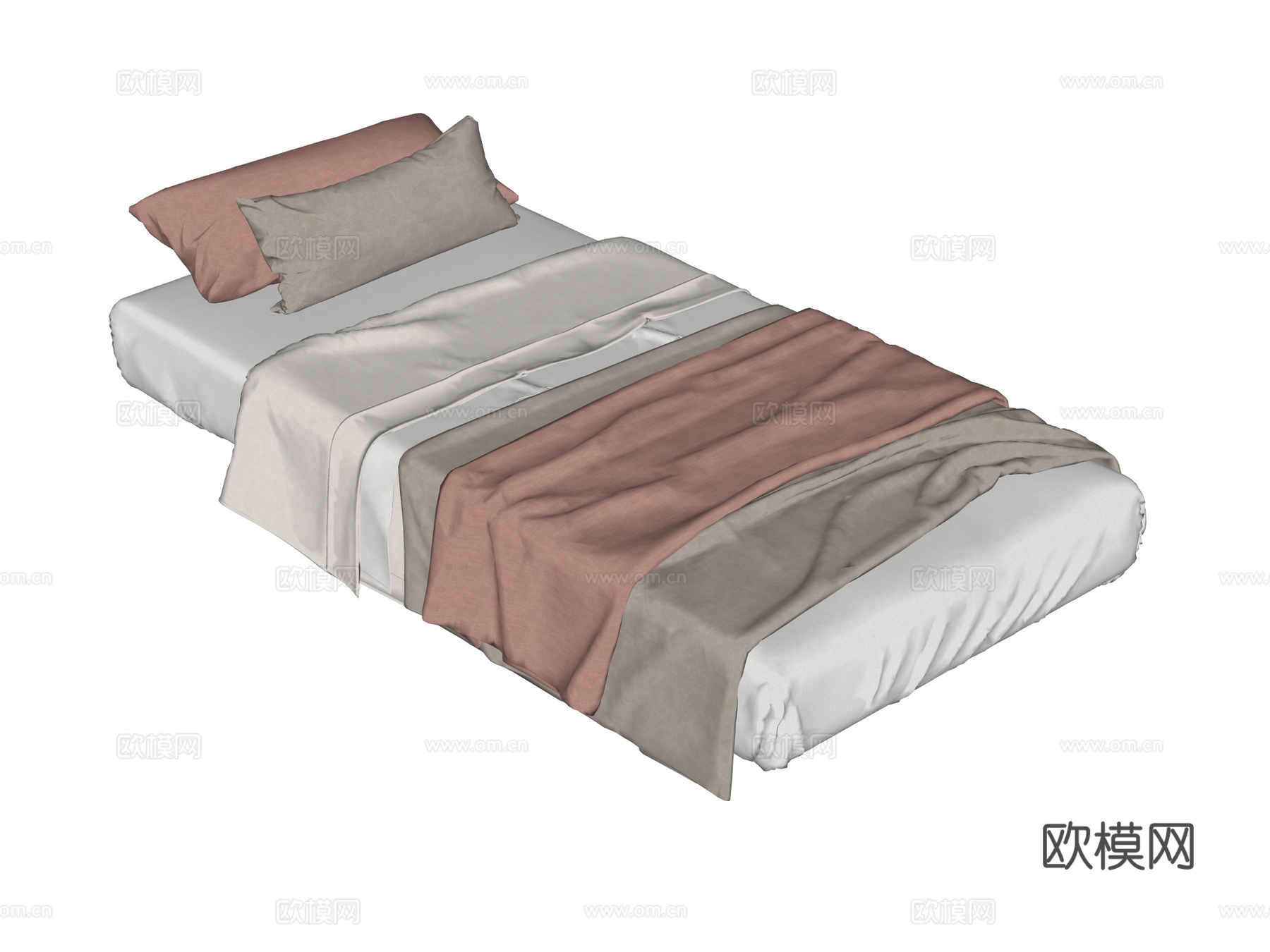 床 单人床su模型