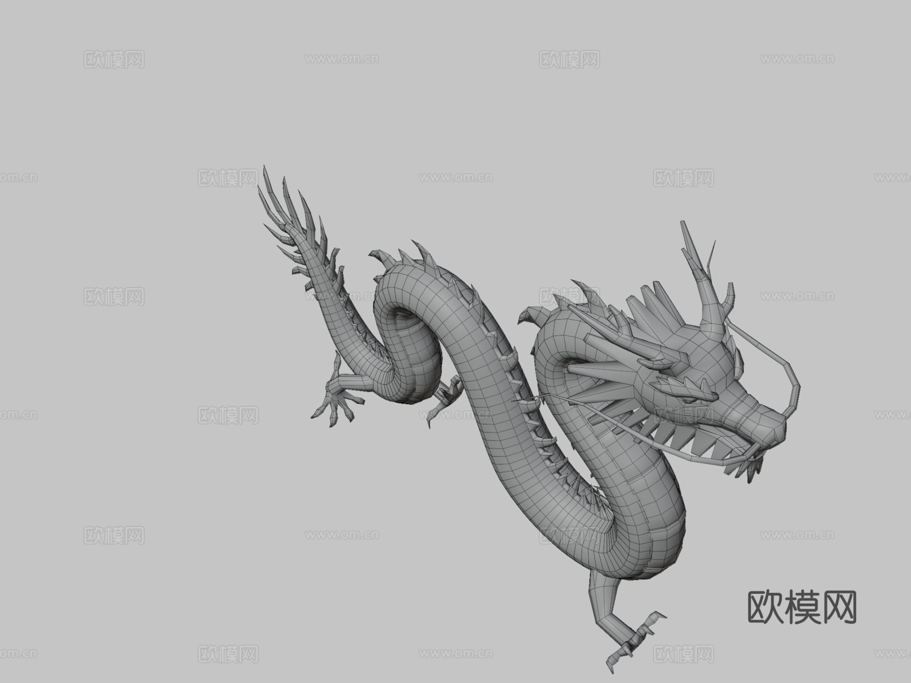 中式黄金龙含PBR工作流程3d模型下载（渲染图3）