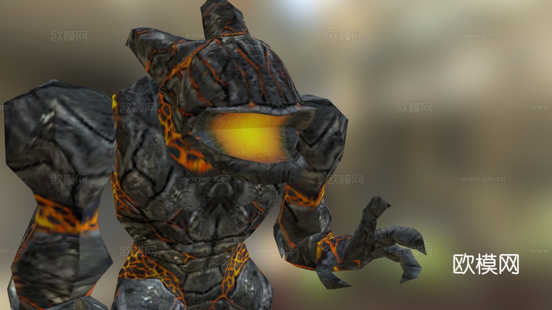 黑曜石兽3d模型下载（渲染图1）