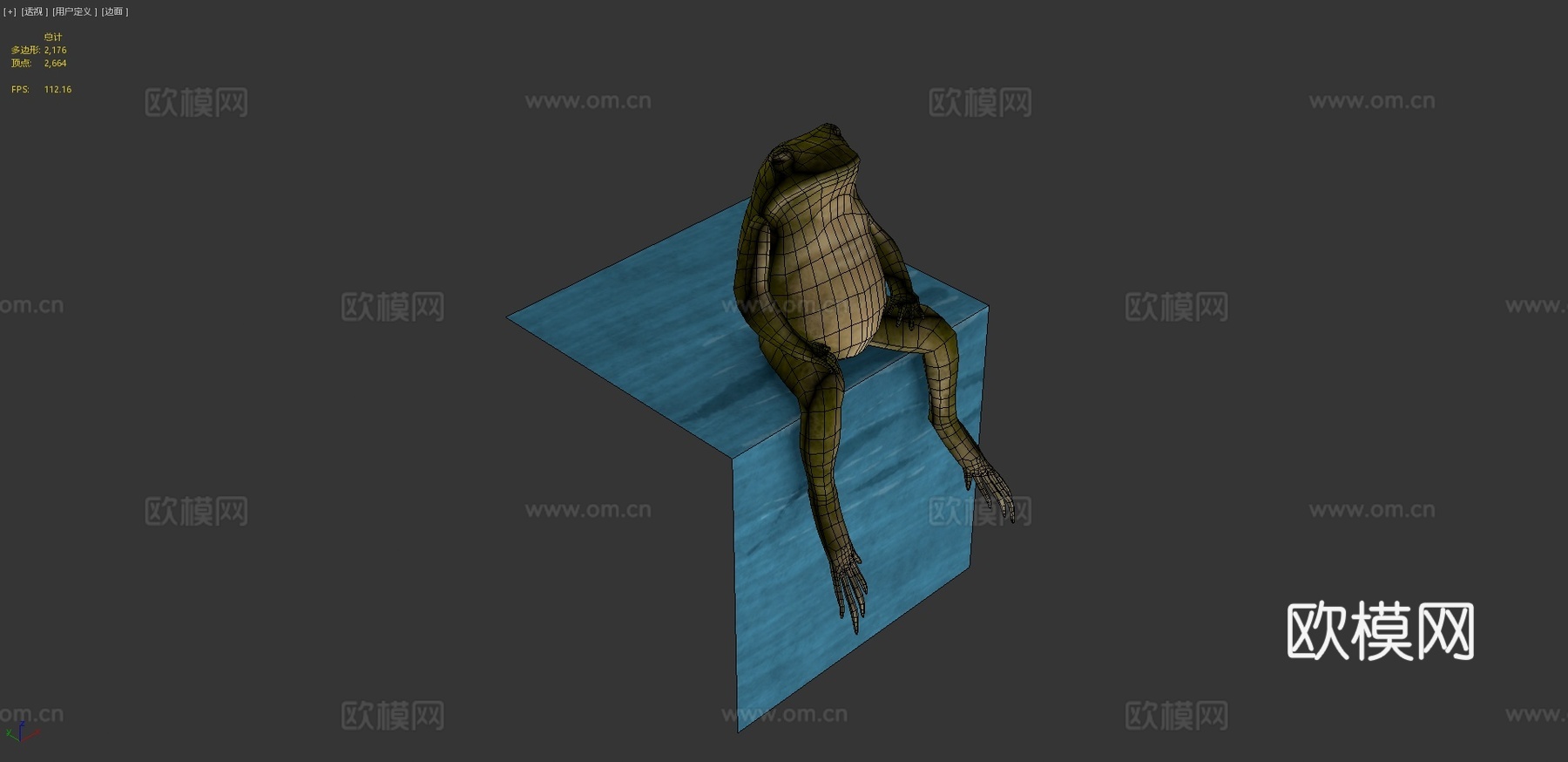 青蛙低多边形3d模型下载（渲染图4）