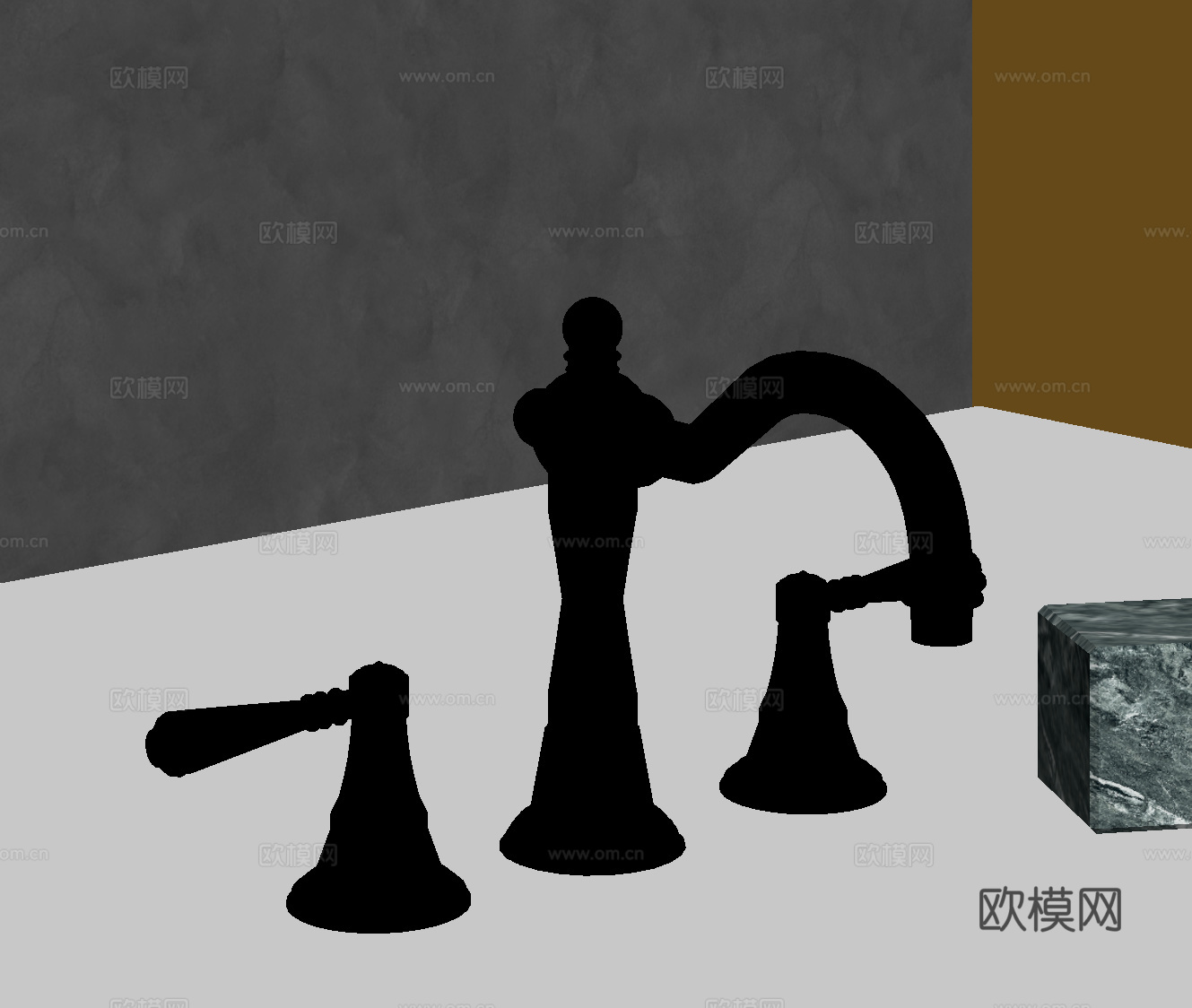 法式复古水龙头su模型