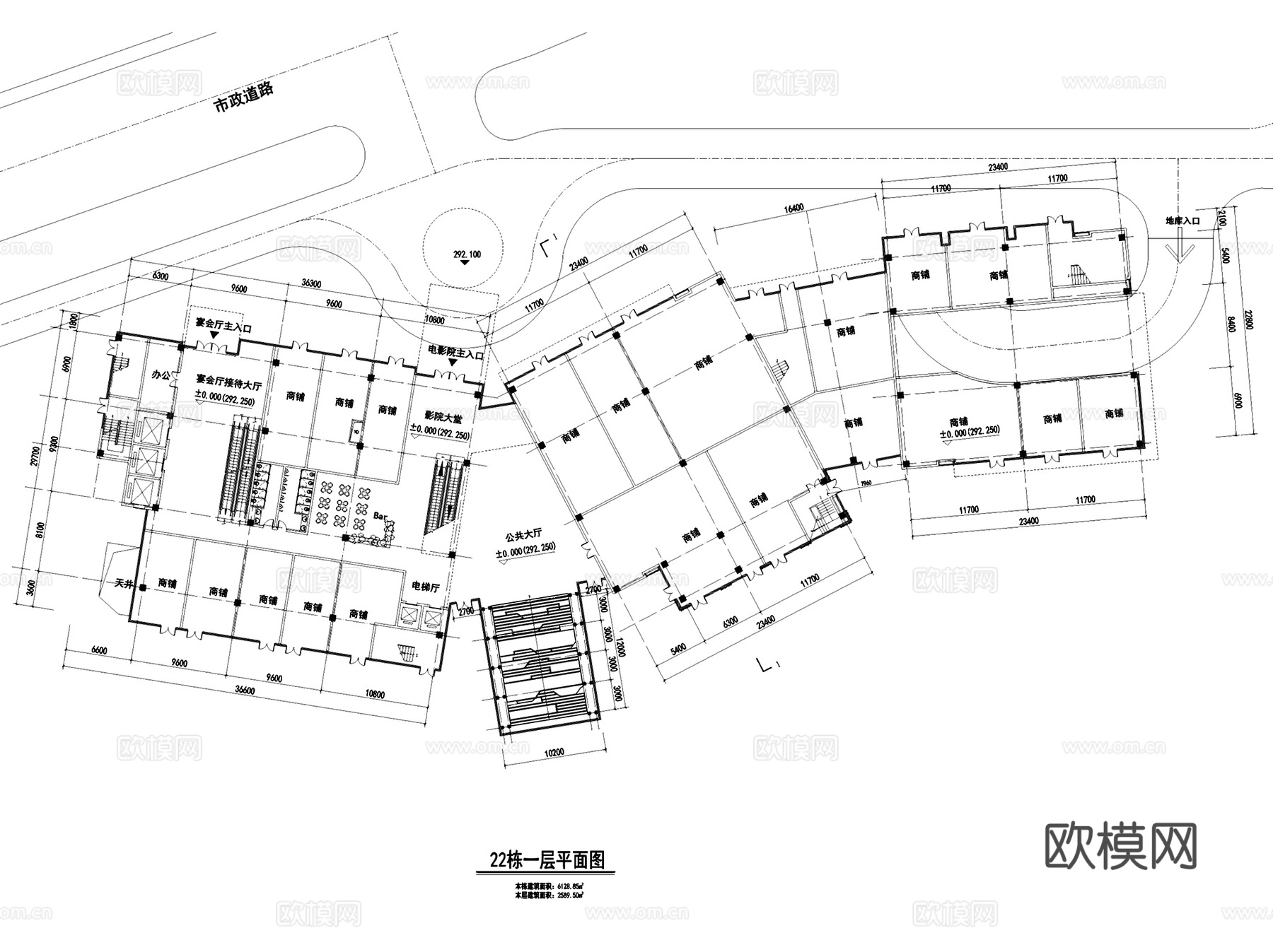 自贡帝泊湾新中式商业街建筑规划CAD施工图整套+文本cad施工图