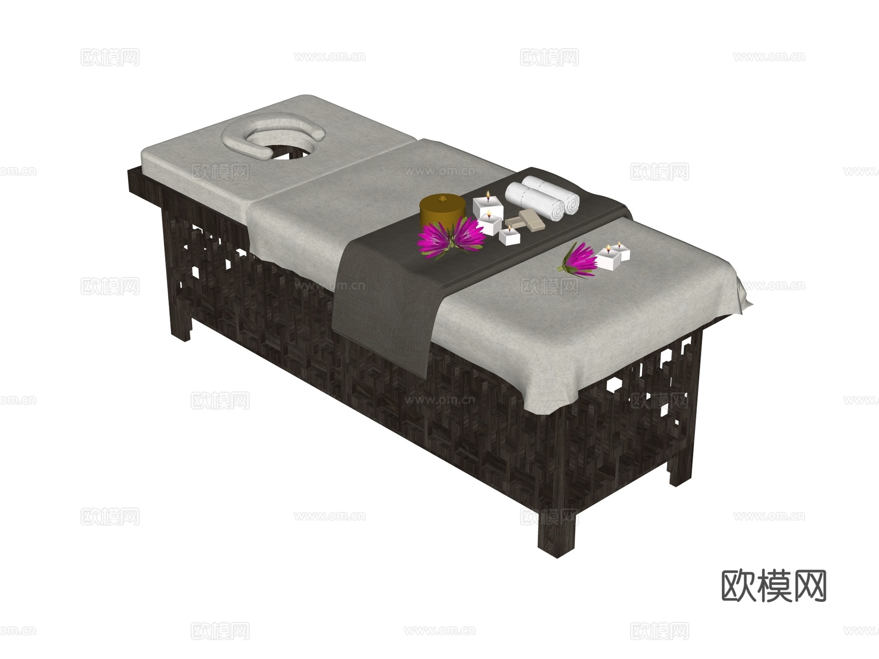 按摩床 spa床 美容床su模型