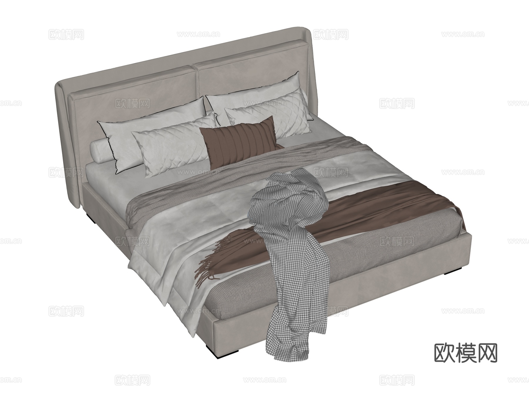 床 双人床 现代床su模型