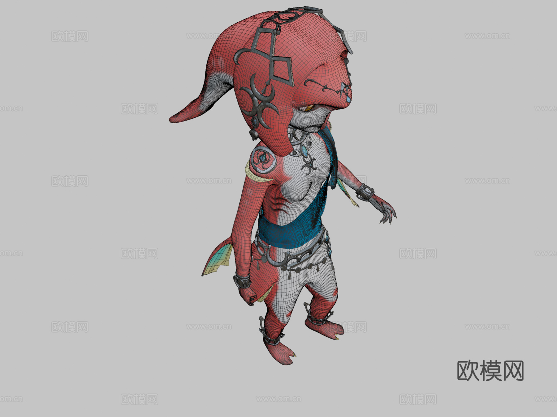 米法3d模型下载（渲染图2）